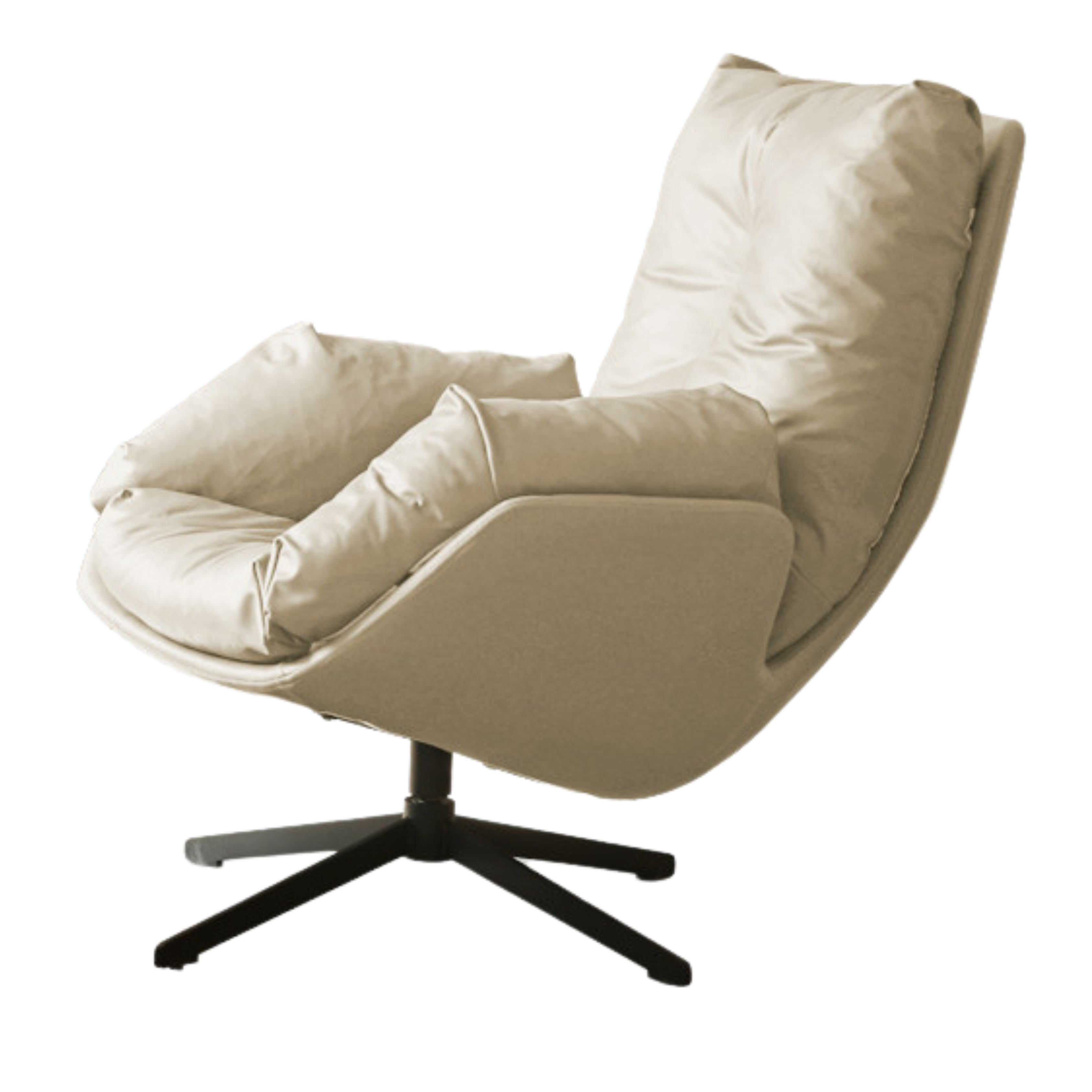 Organic Leather Swivel Sofa Chair Italian Light Luxury.