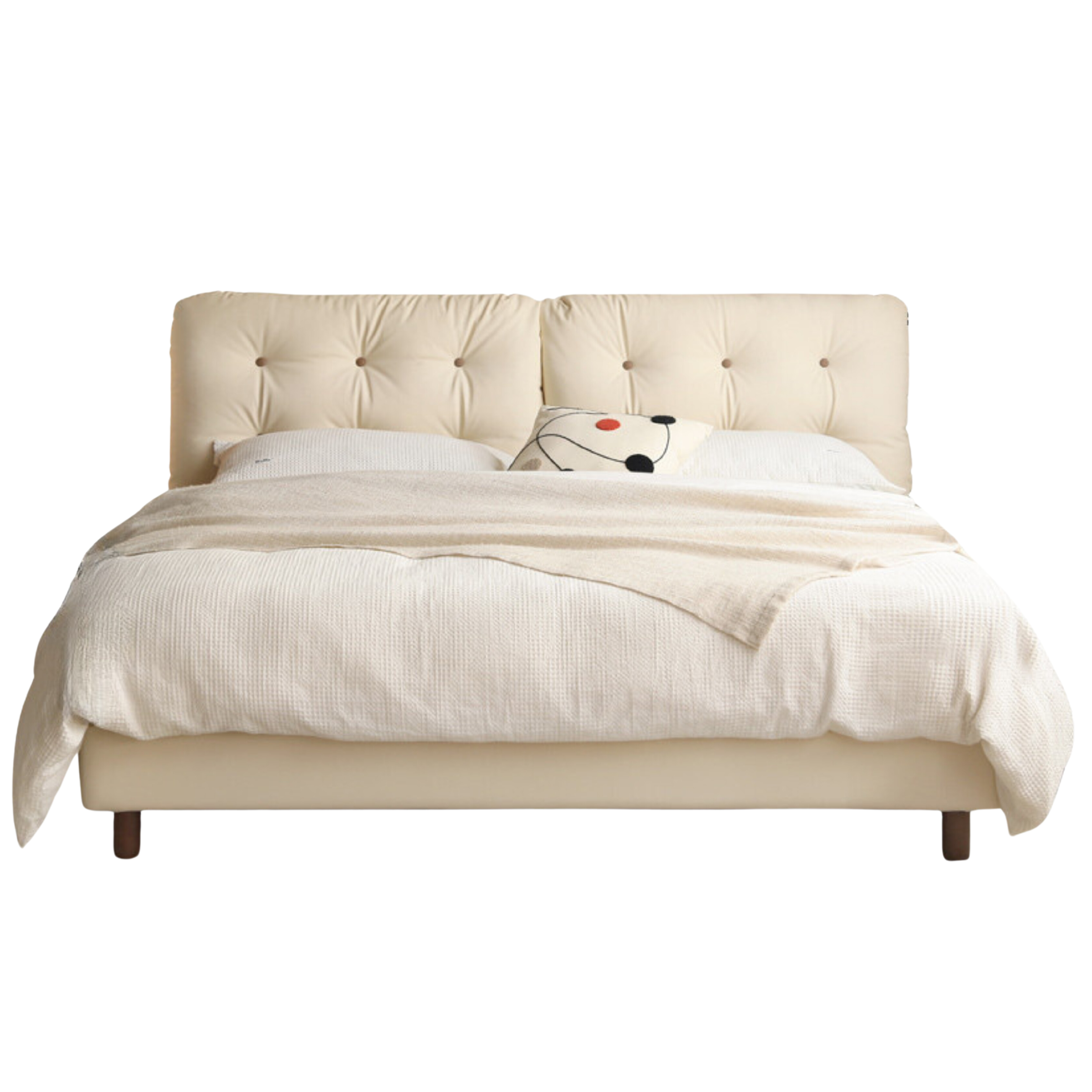 Organic Leather Art Bed Cream Cloud Soft