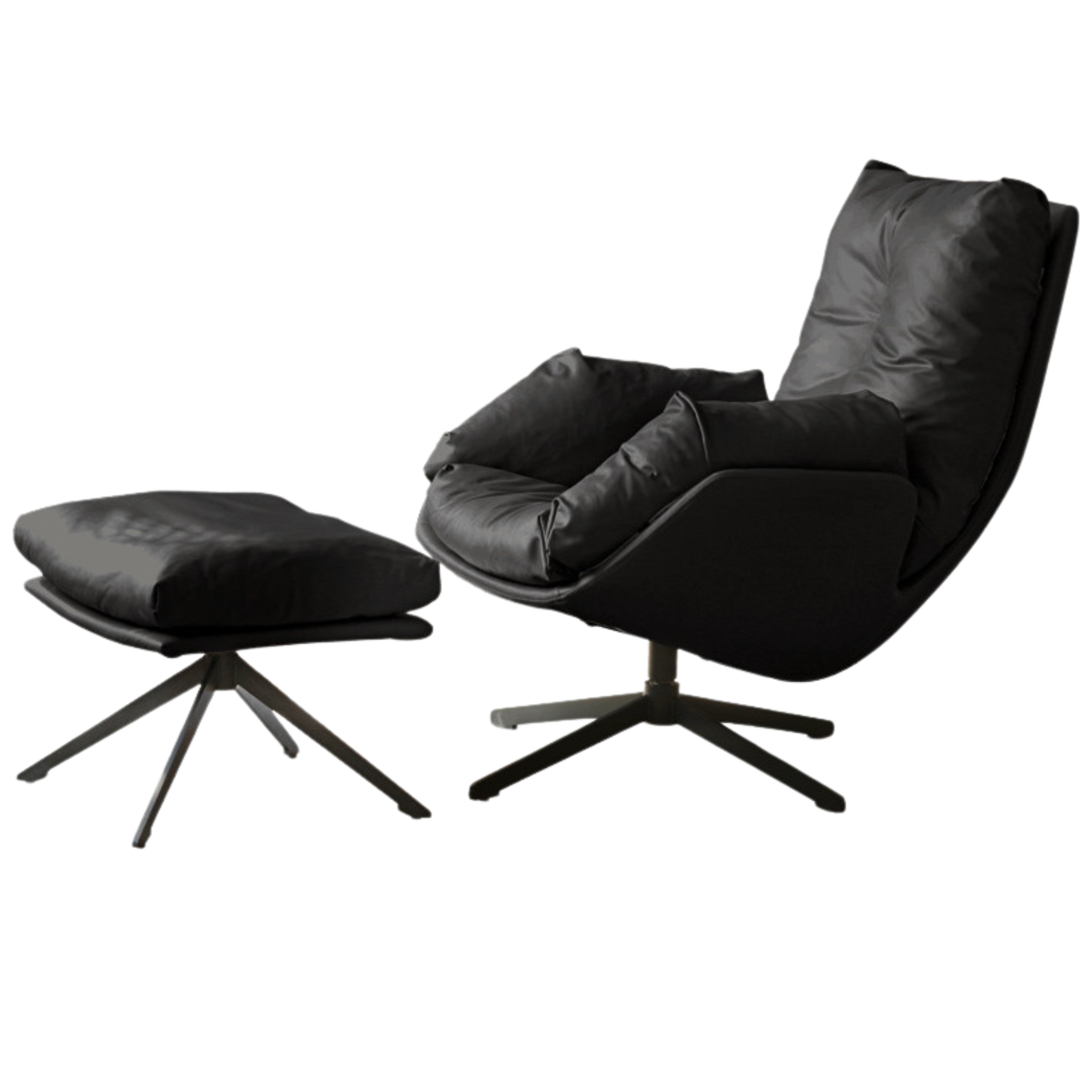 Organic Leather Swivel Sofa Chair Italian Light Luxury.