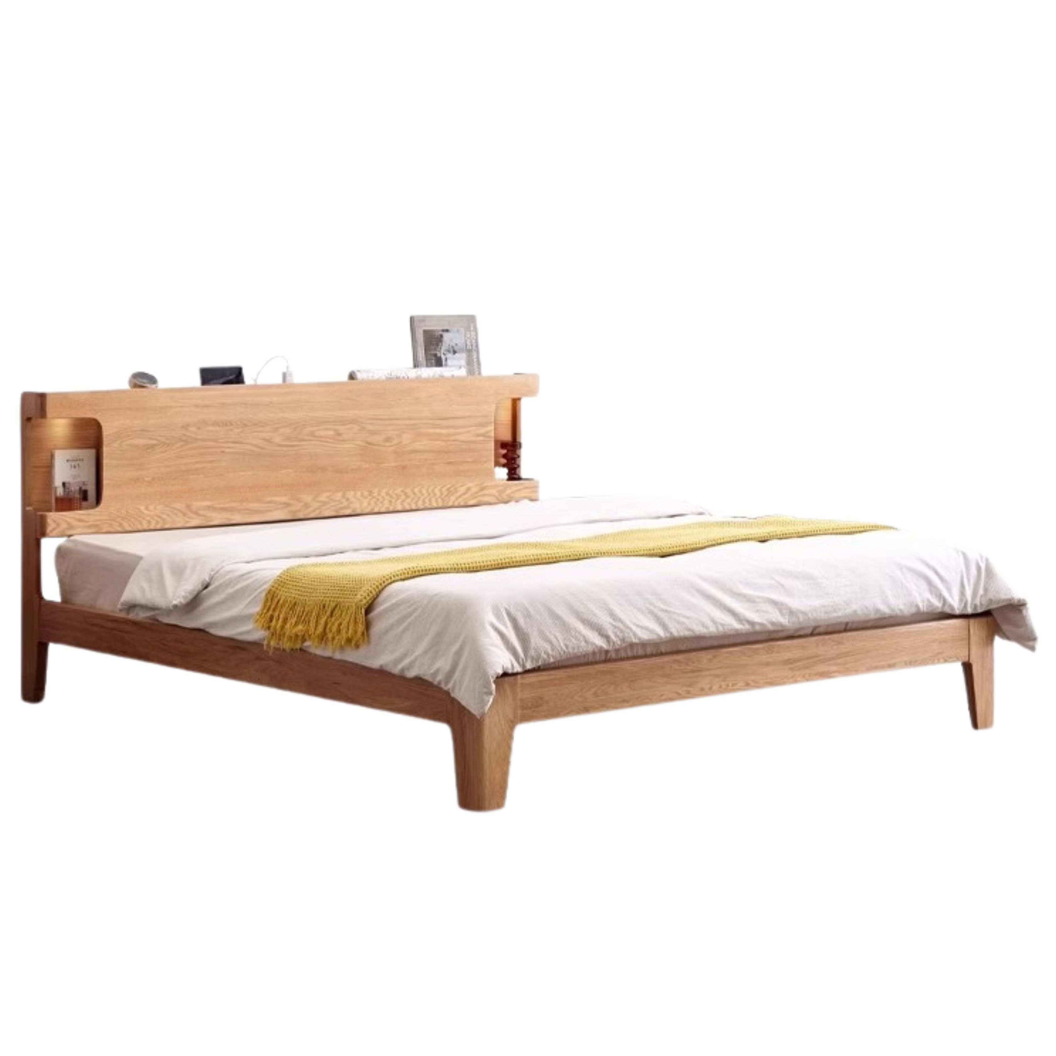Oak Solid Wood Luminous Bed