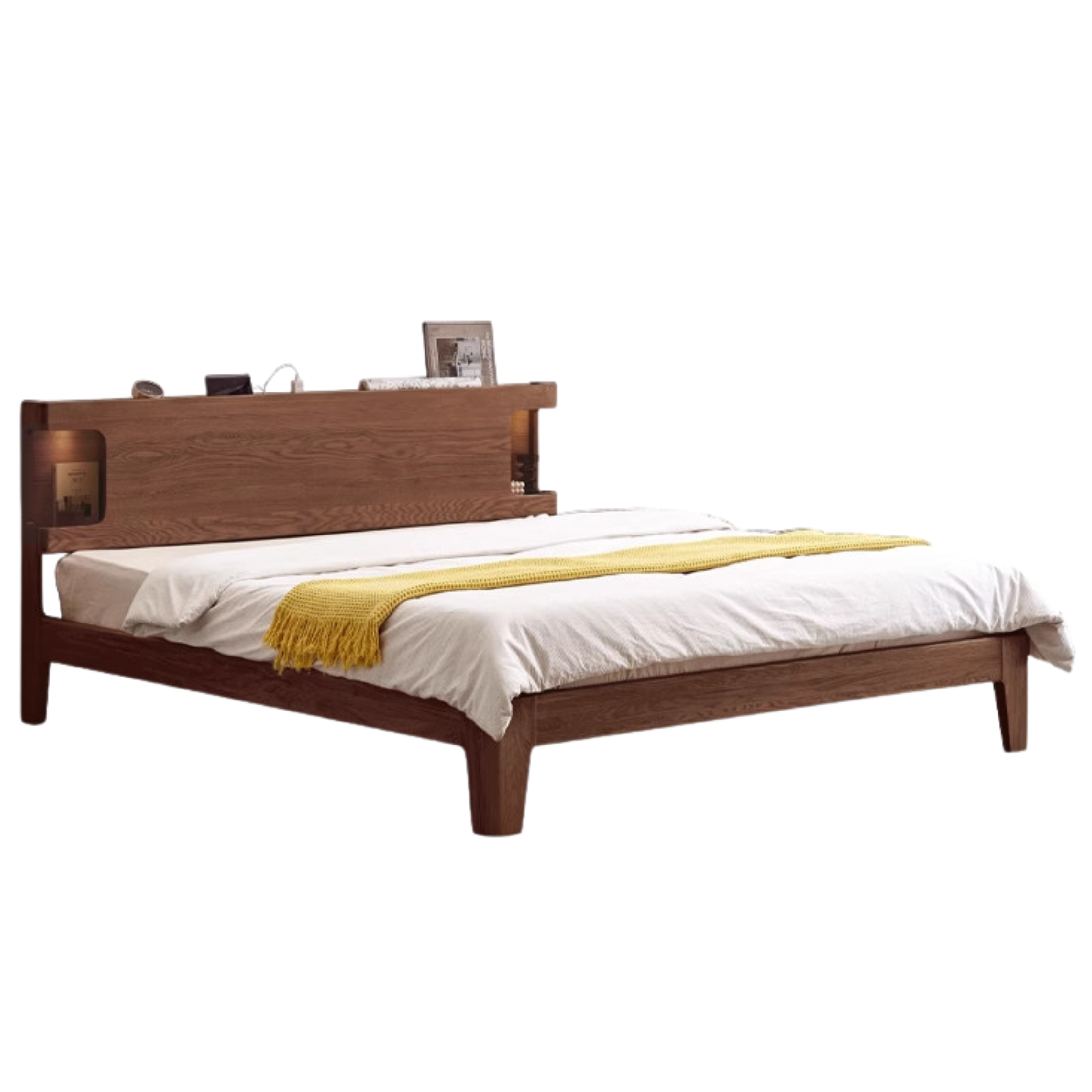 Oak Solid Wood Luminous Bed