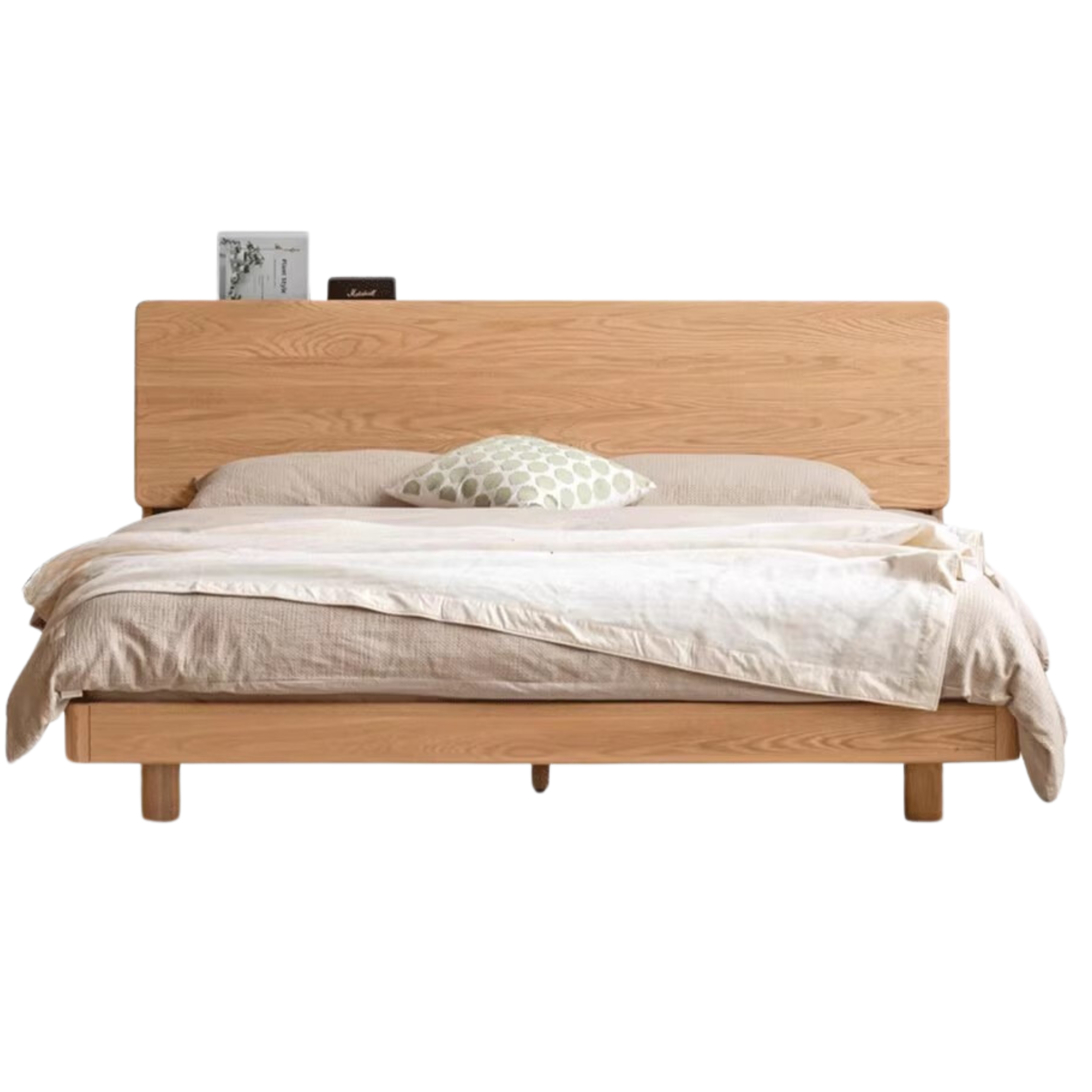 Oak Solid Wood Modern Suspension Bed