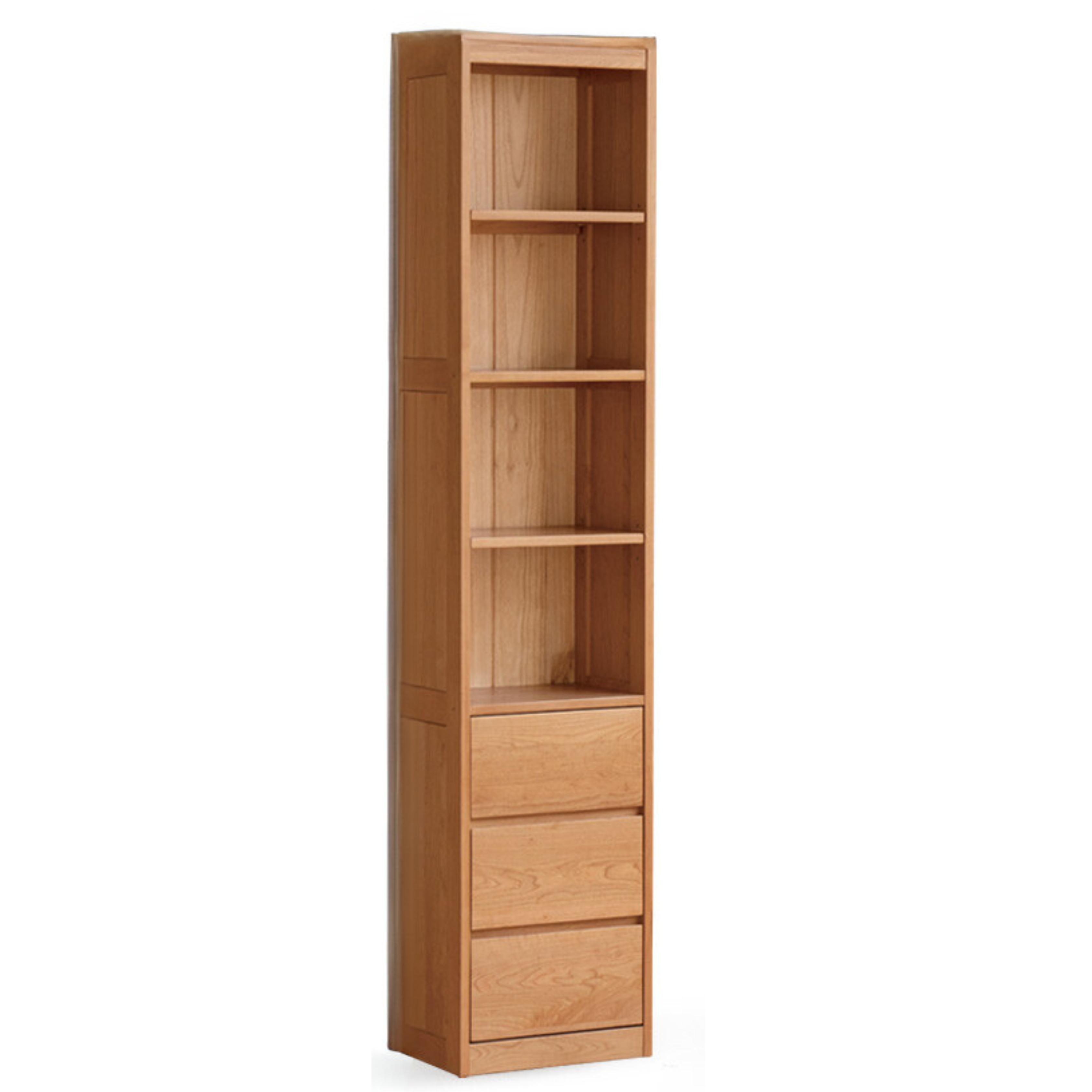 Cherry Solid Wood Bookcase Floor-Standing Free Combination Bookshelf
