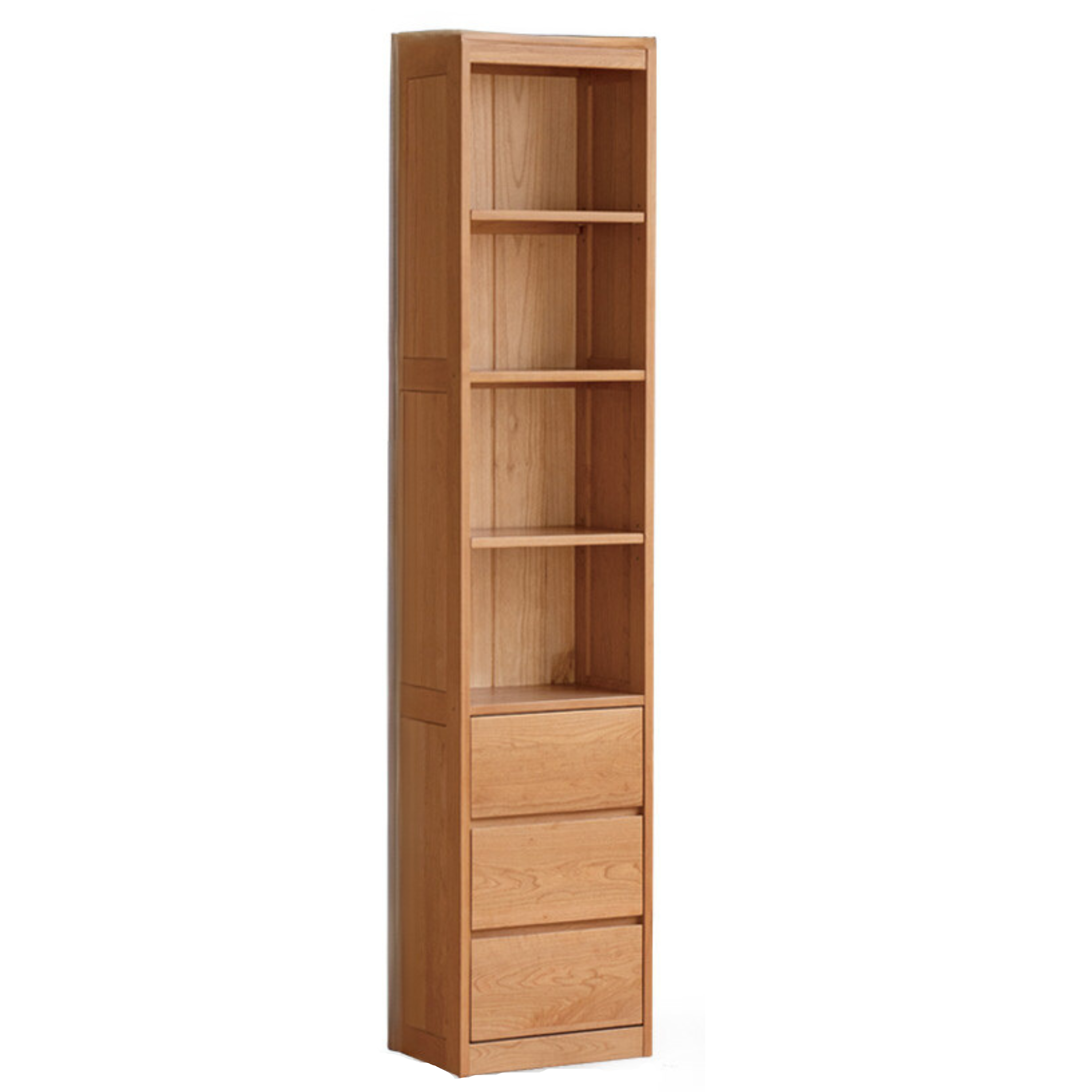 Cherry Solid Wood Bookcase Floor-Standing Free Combination Bookshelf