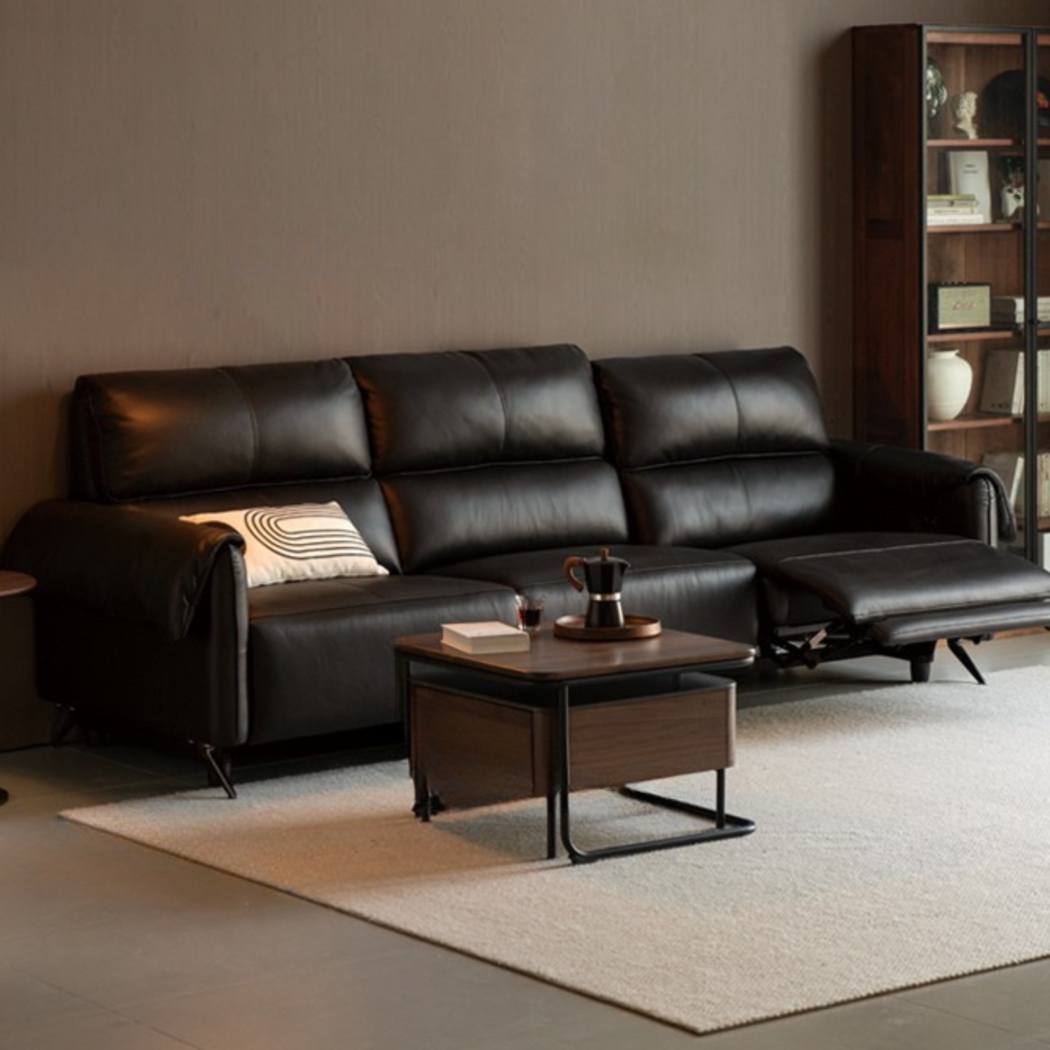 Leather Telescopic Electric Sofa Modern.