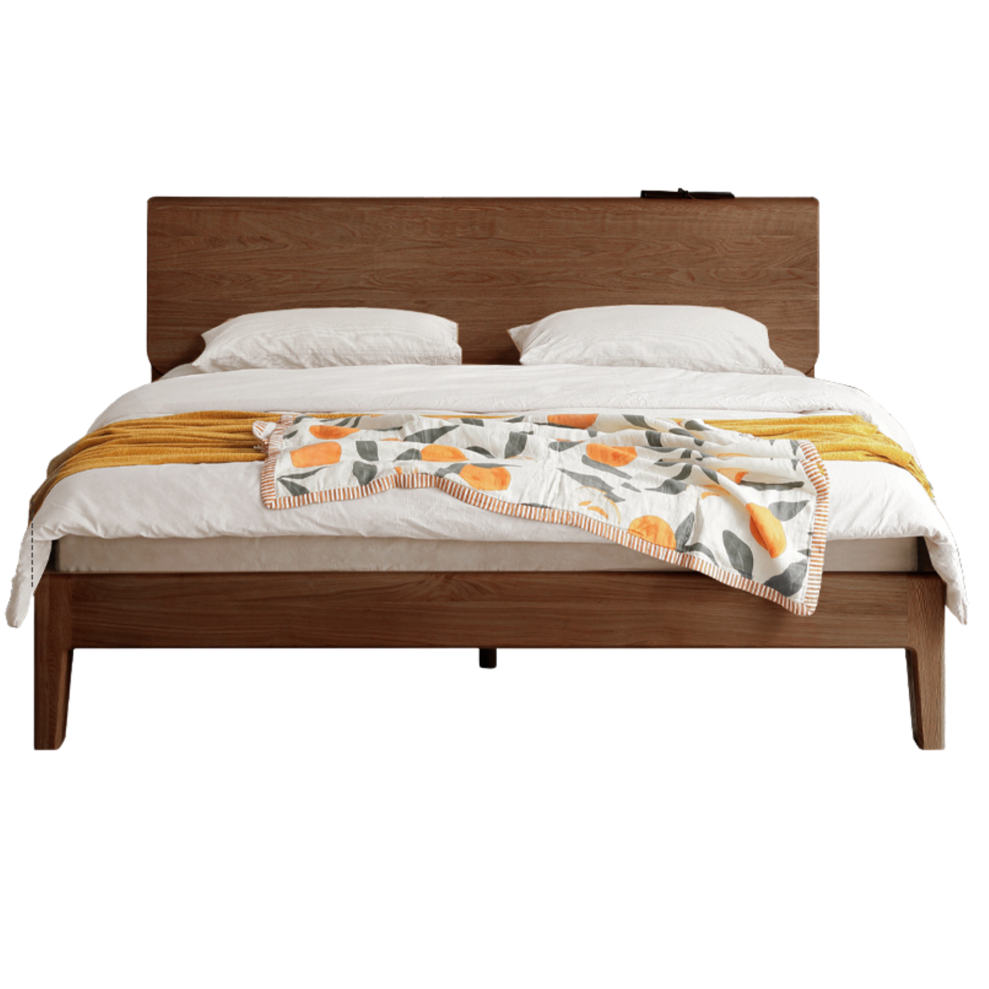 Ash, Oak Solid Wood Bed Nordic Modern Simple Bed