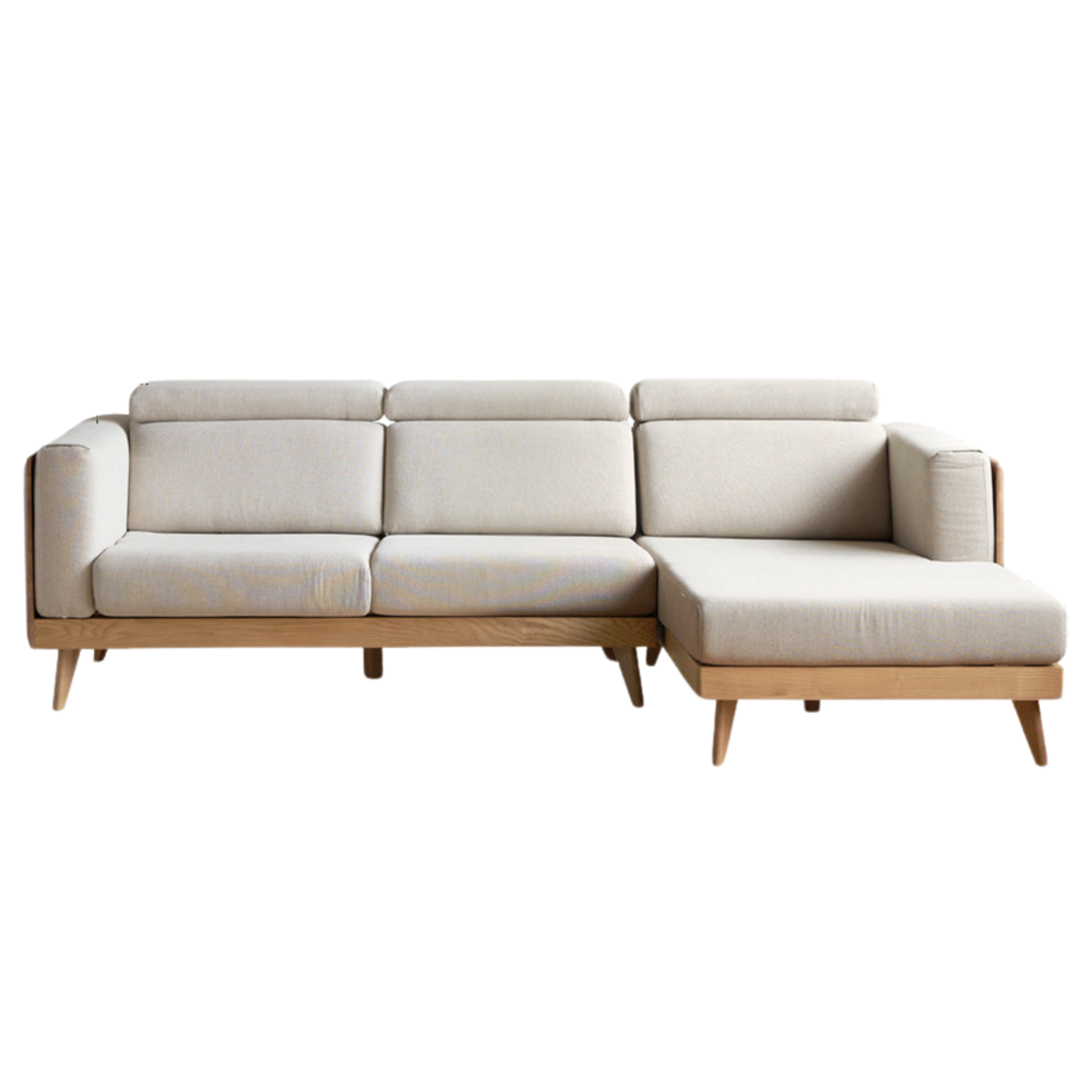 Oak, Ash Solid Wood Modern Fabric Sofa.