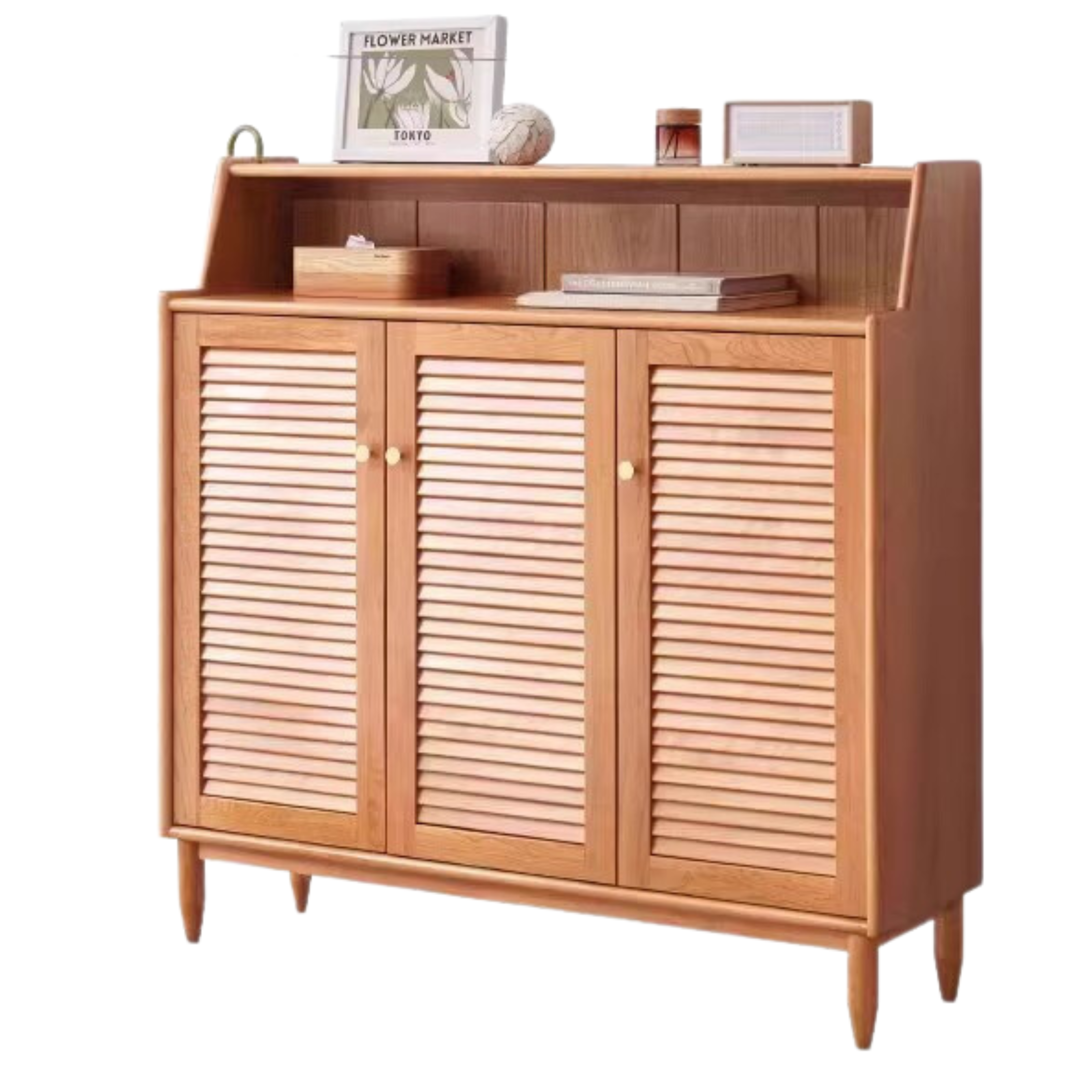 Cherry Solid Wood Entrance Shoe Cabinet