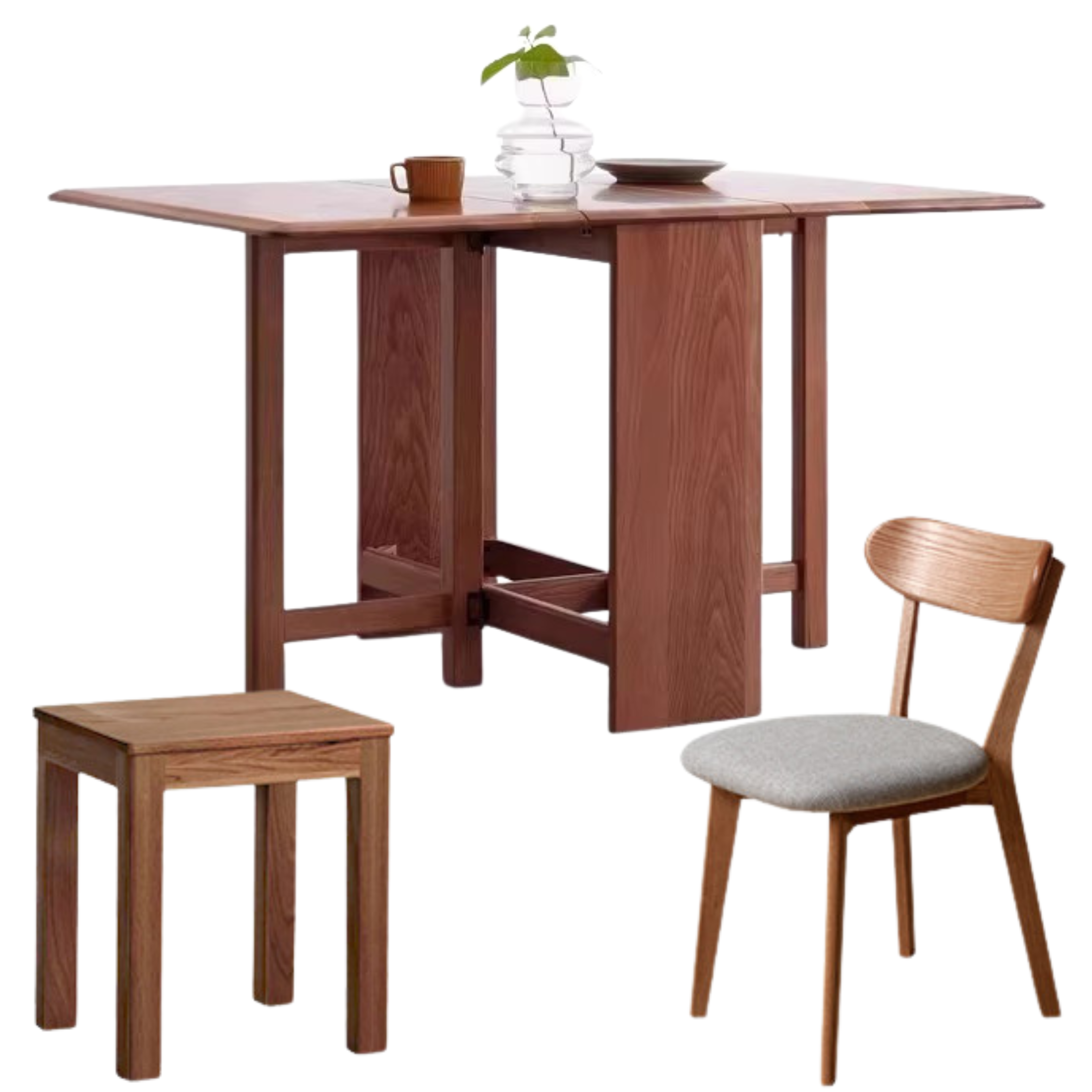 Oak Solid Wood Retractable Dining Table