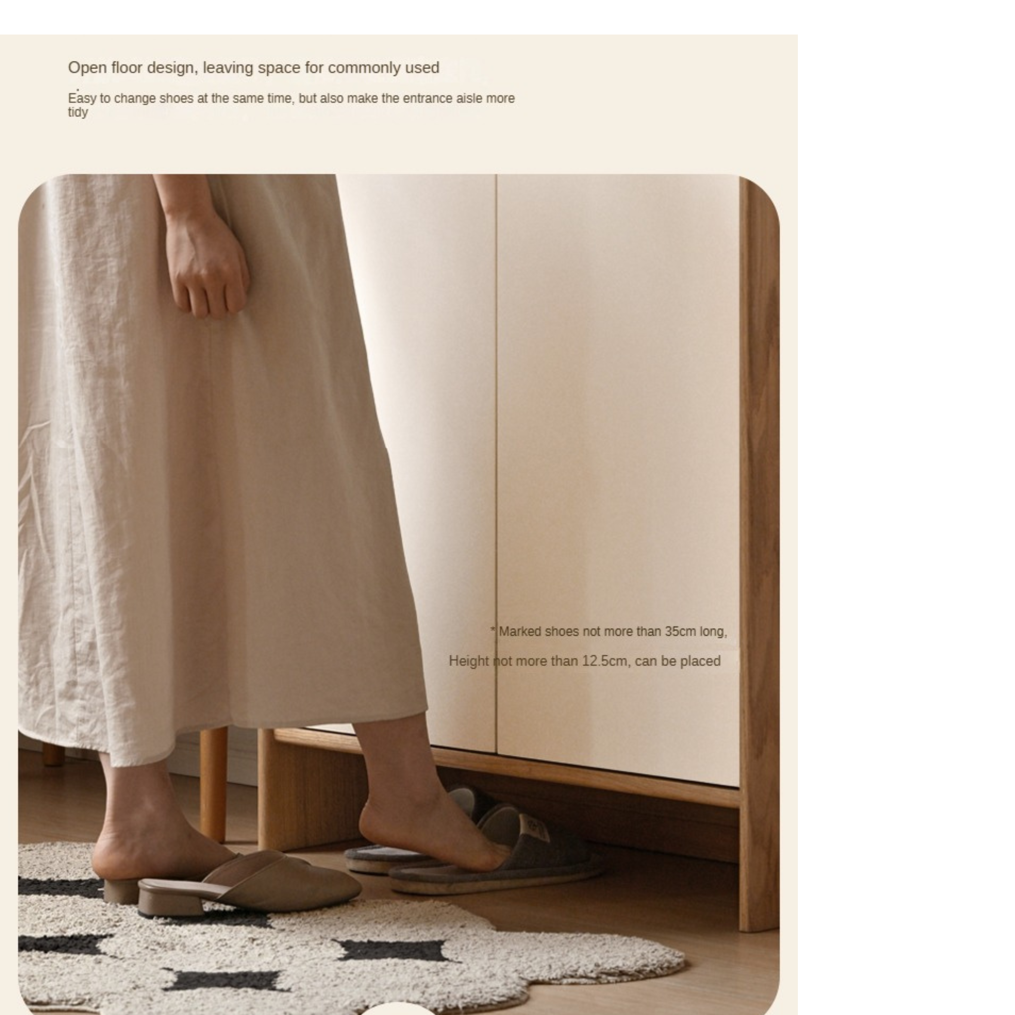 Beech Solid Wood Shoe Cabinet