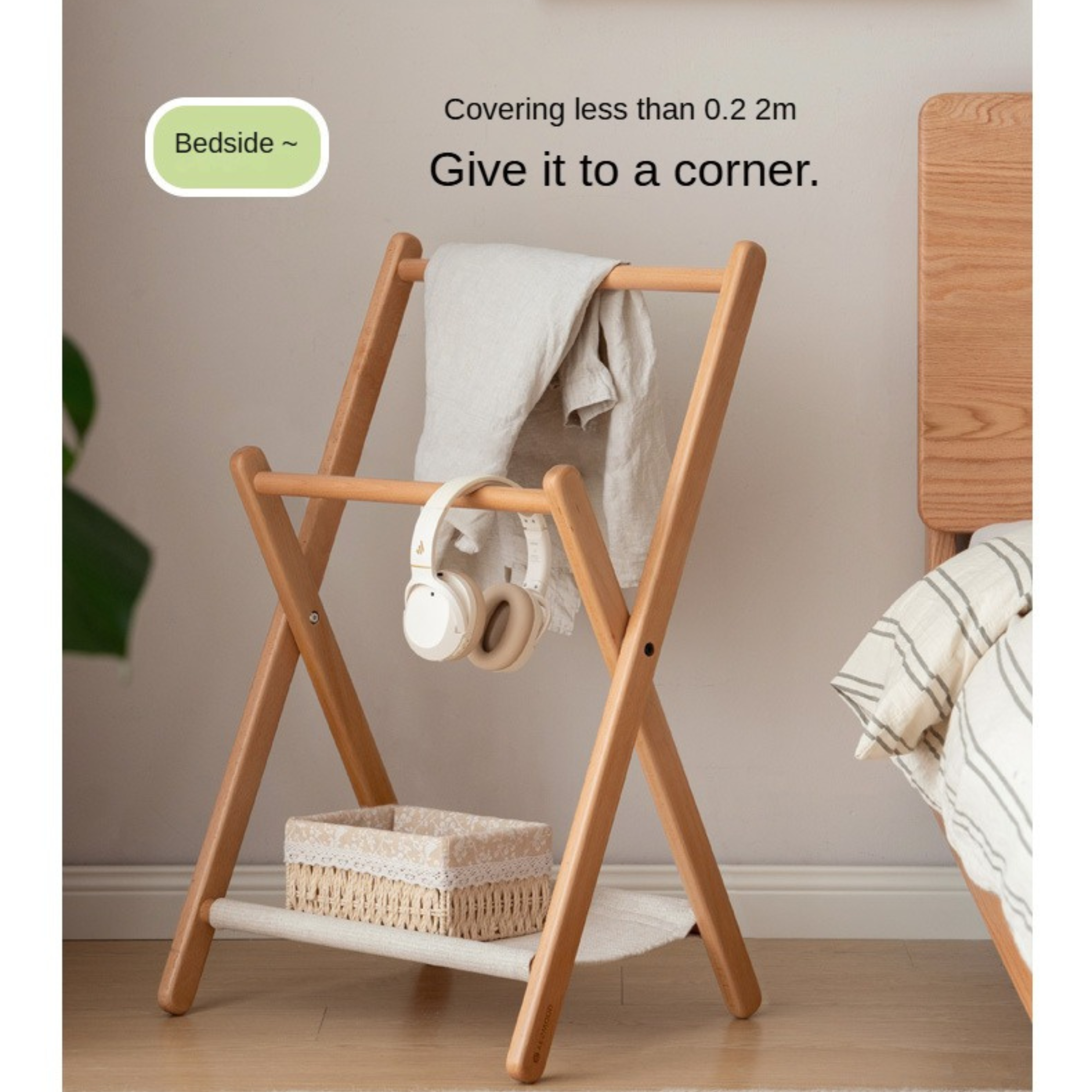 Beech solid wood clothes hanger