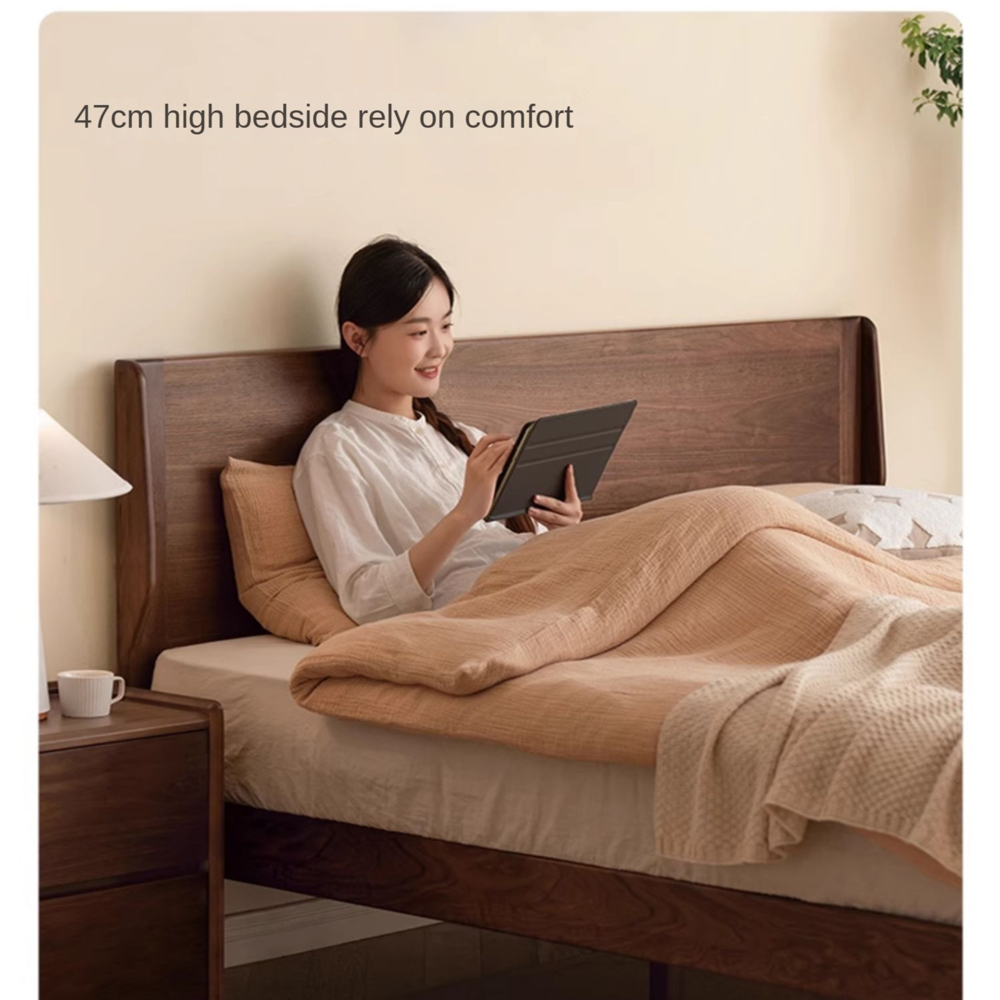 Ash ,North American Black Walnut Solid Wood Large Bed