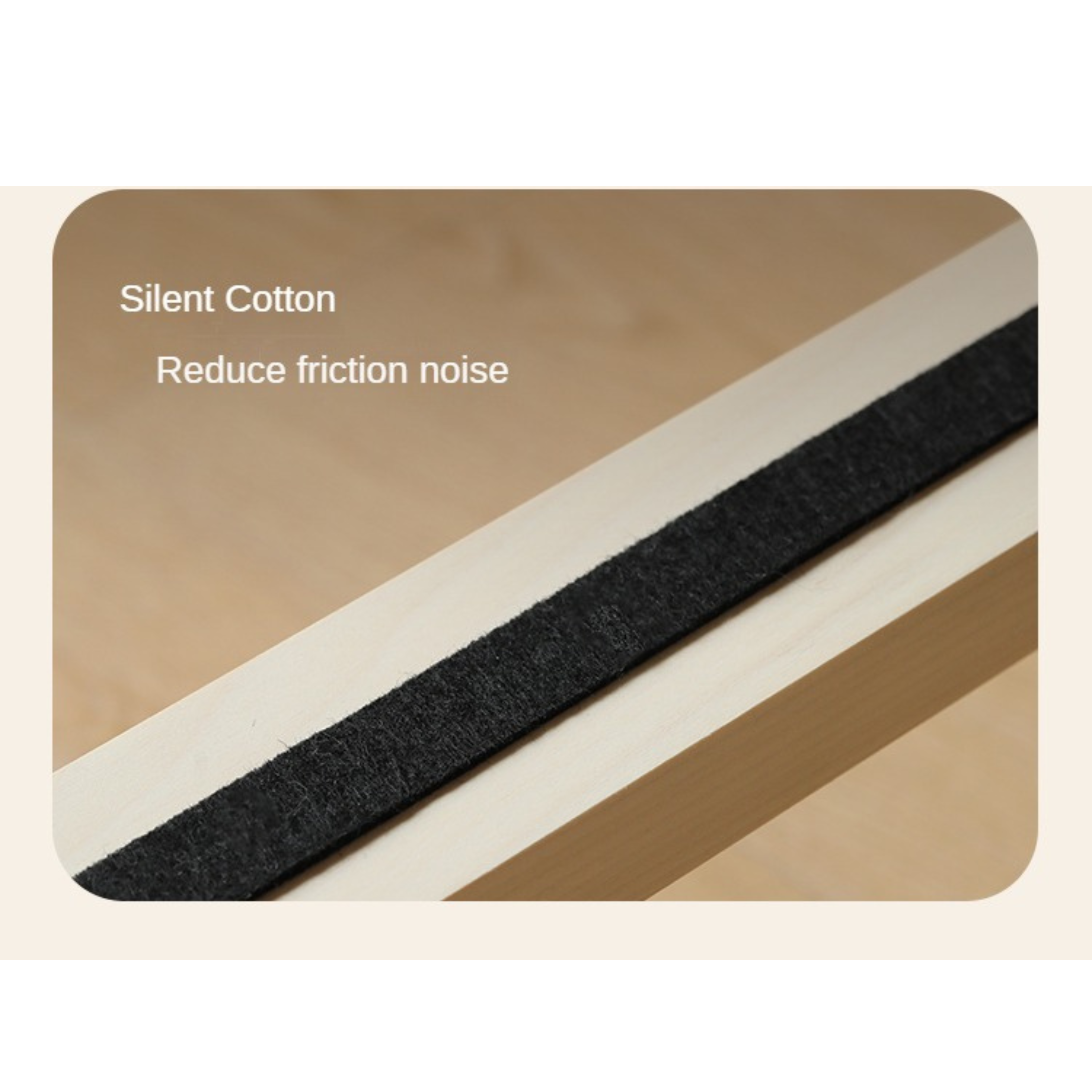 Poplar, Rubberwood Solid Wood Bed Modern Simple Cream Style