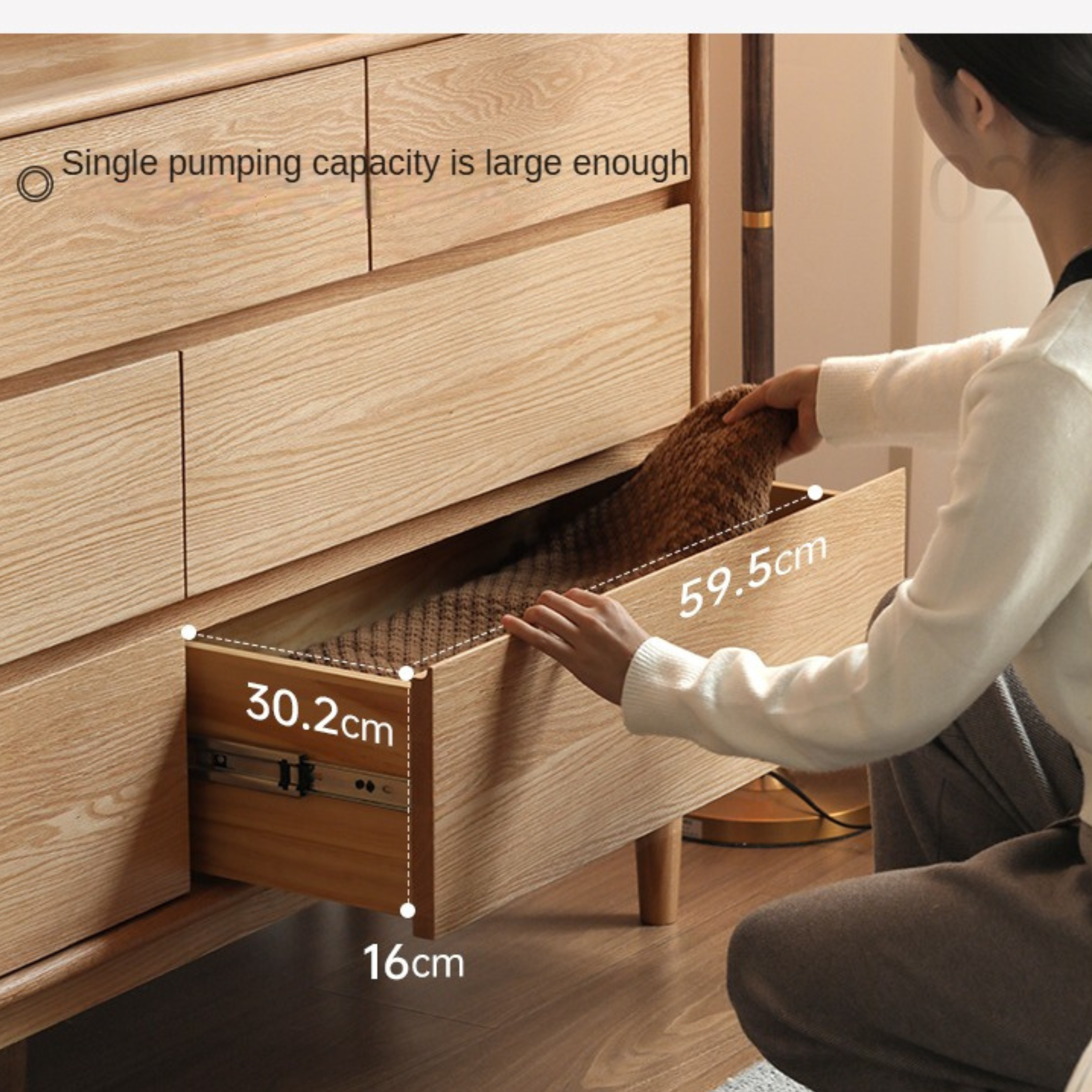 Oak Solid Wood Small Chest of Drawers