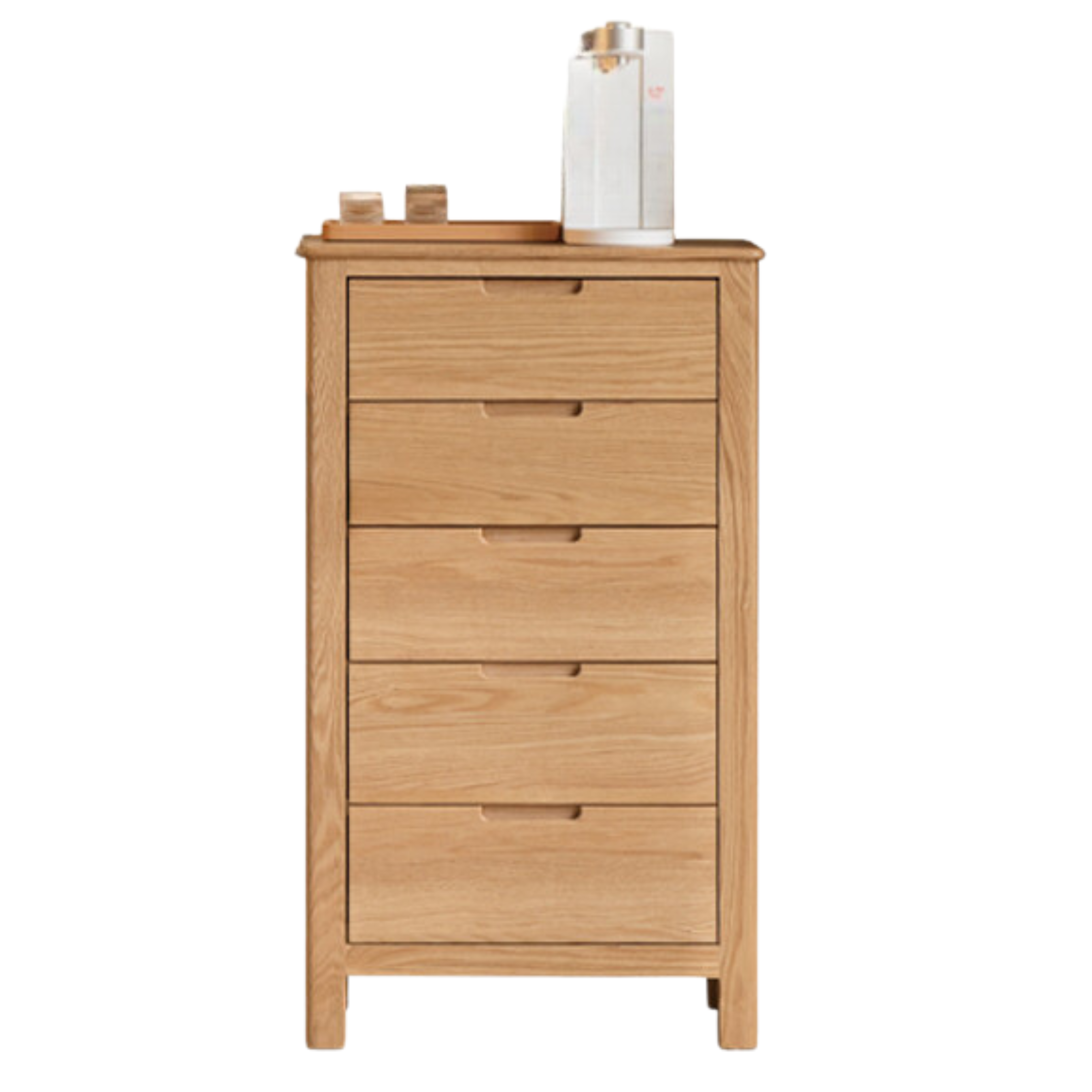 Oak Solid Wood, Solid Rubberwood Nordic Chest of Drawers