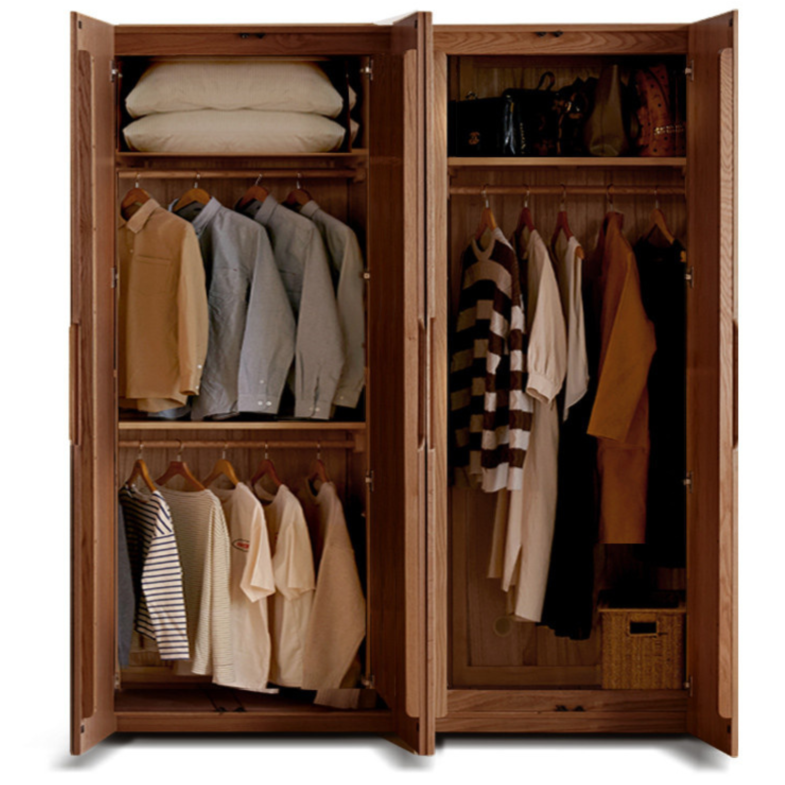 Oak Solid Wood Modern Wardrobe.