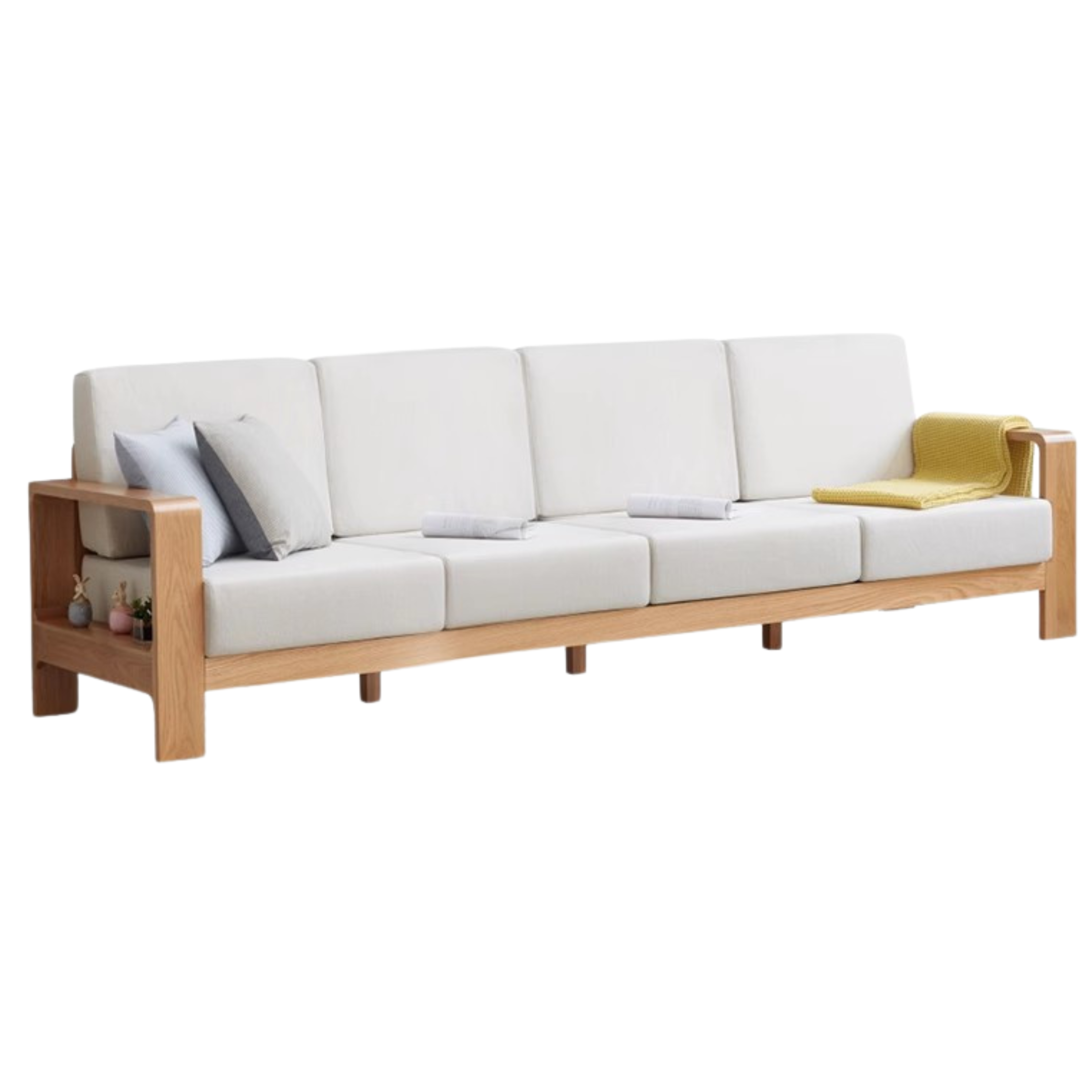 Oak, Poplar, Rubberwood, Beech Solid Wood Modern Fabric Sofa.