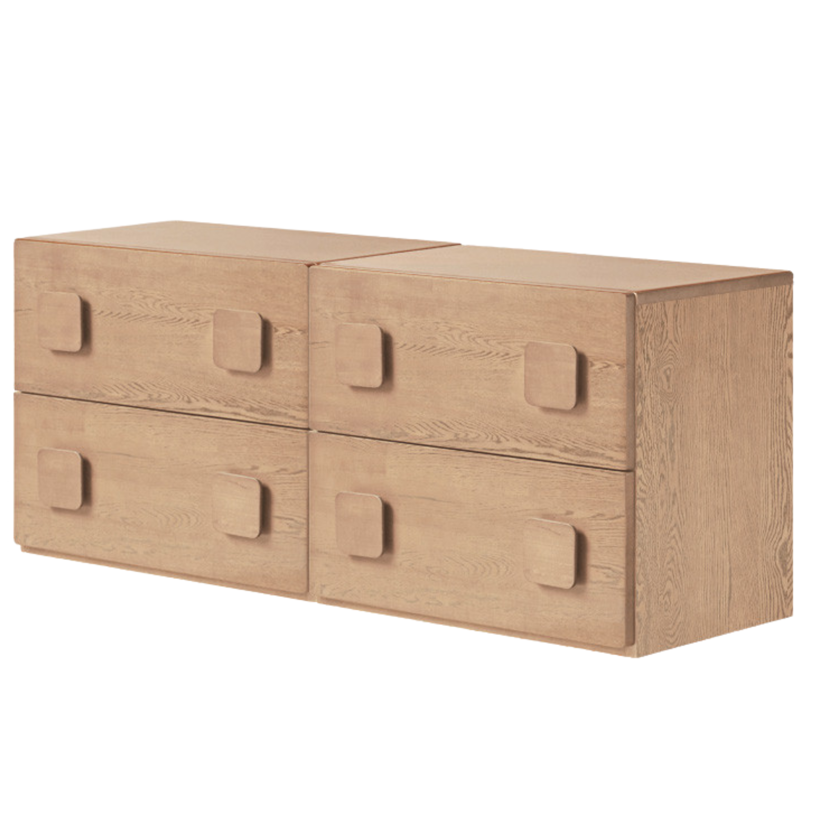 Poplar, Black Walnut, Ash, Cherry, Oak Solid Wood Retro Module Combination TV Cabinet.