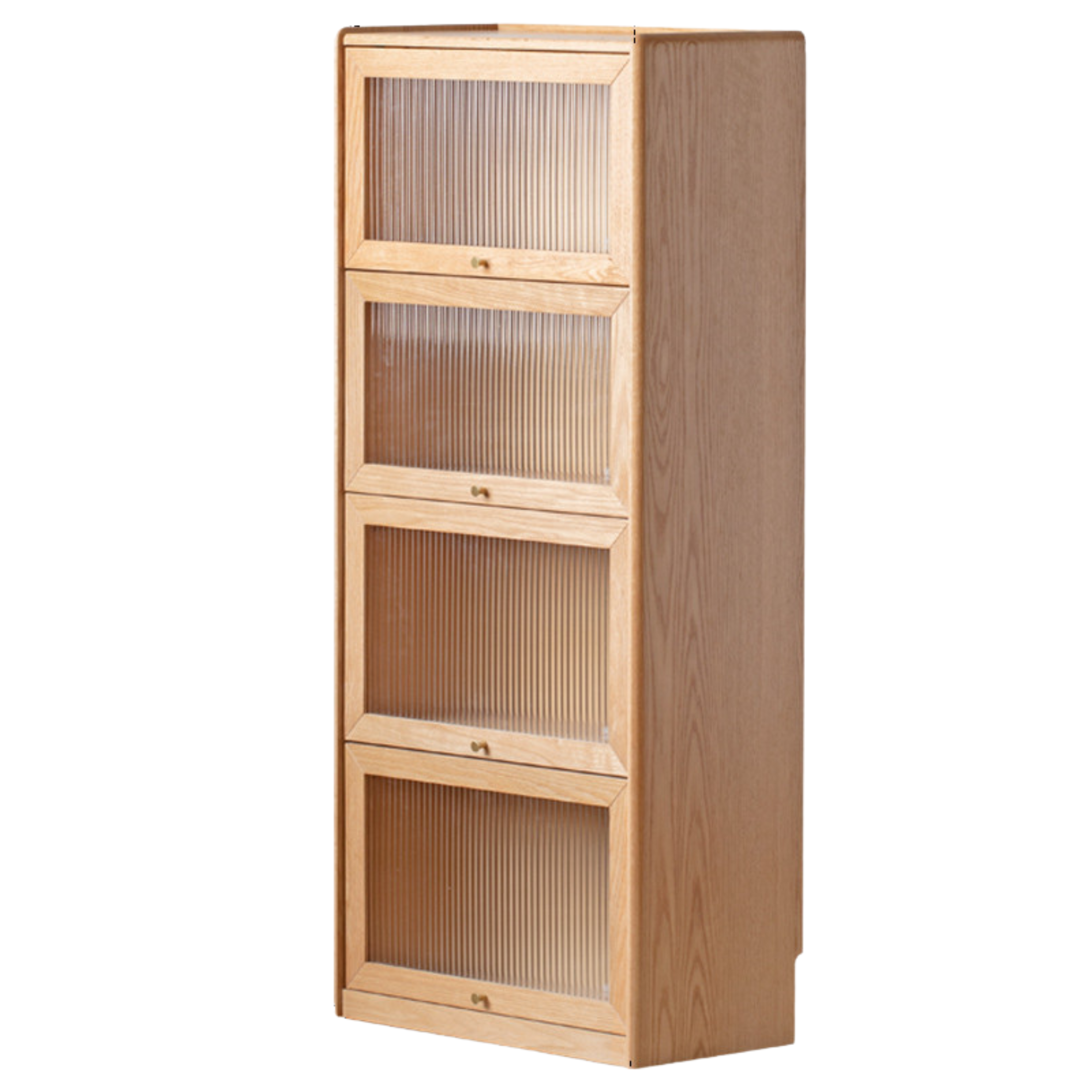 Oak Solid Wood Flip-Up Door Bookcase Combination Cabine