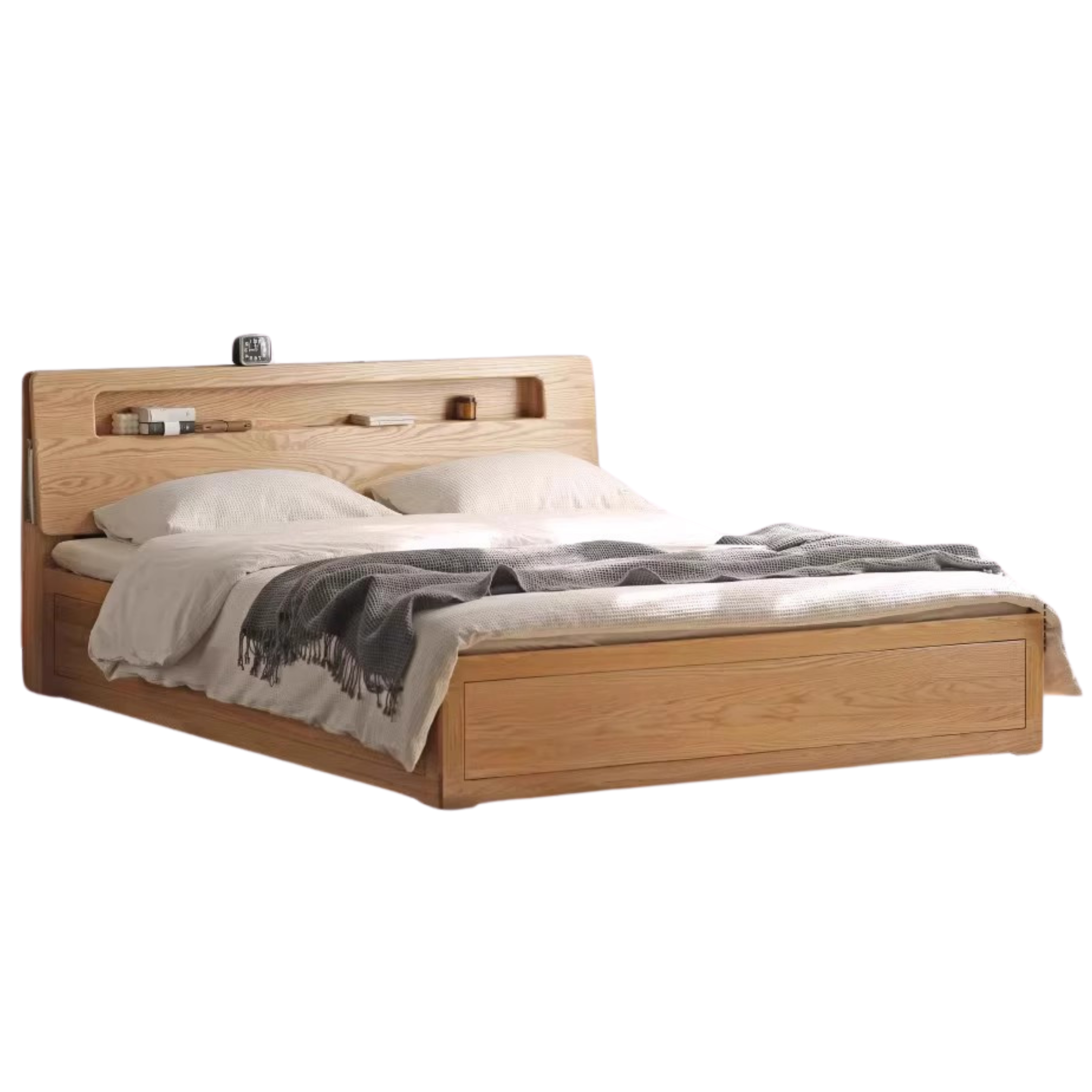 Oak Solid Wood Luminous Box Bed