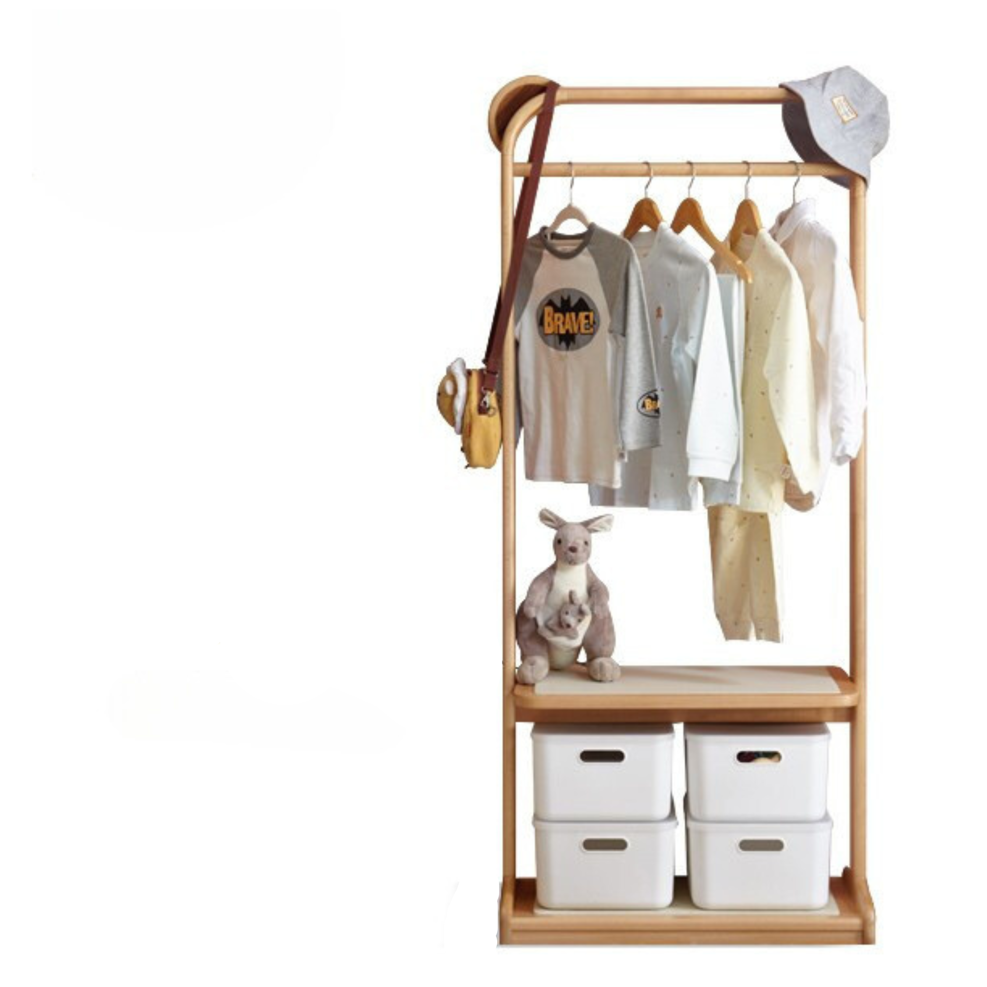Beech Solid Wood Kids Floor Hanger