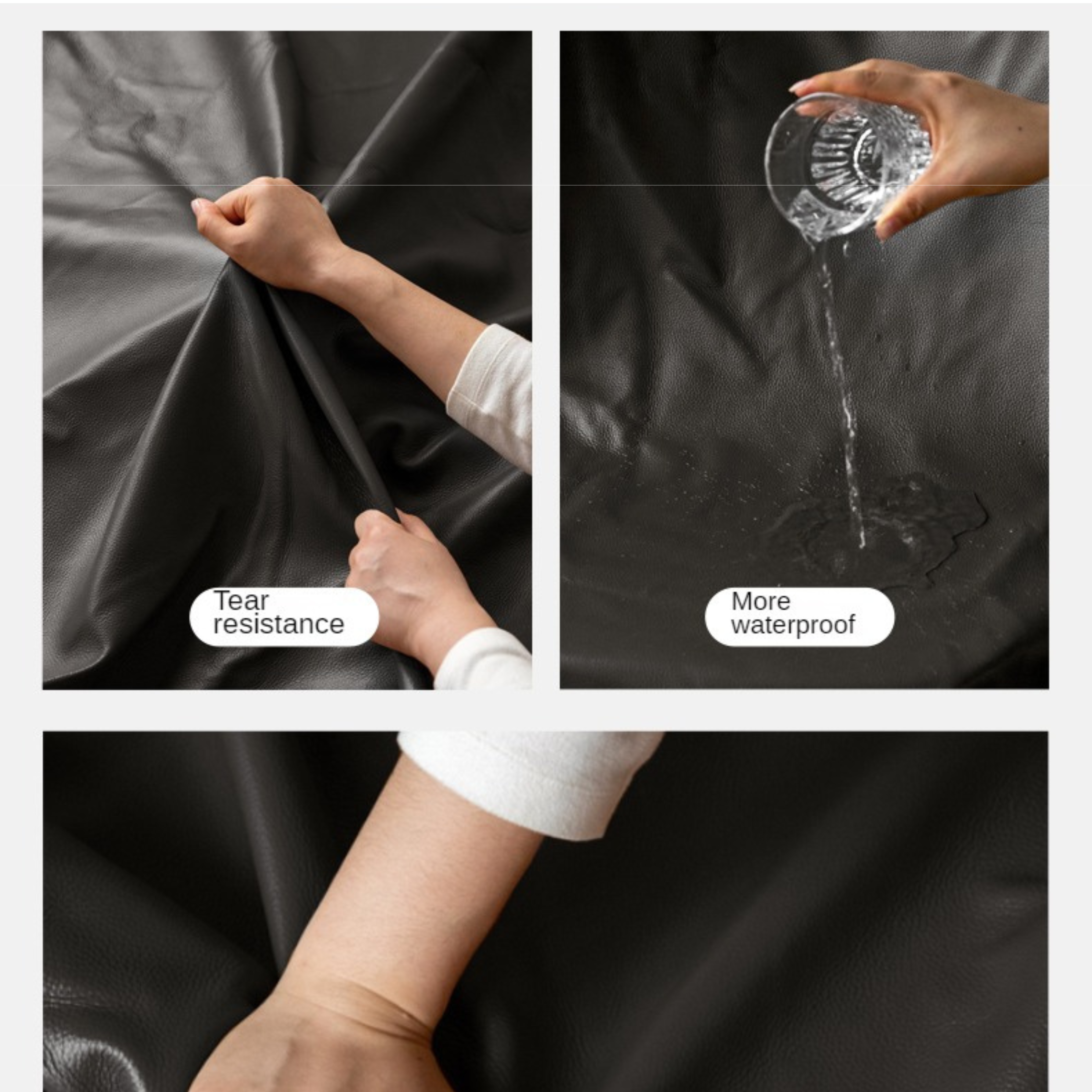 Leather Sofa Italian Black Straight Head Layer Yellow Cowhide.