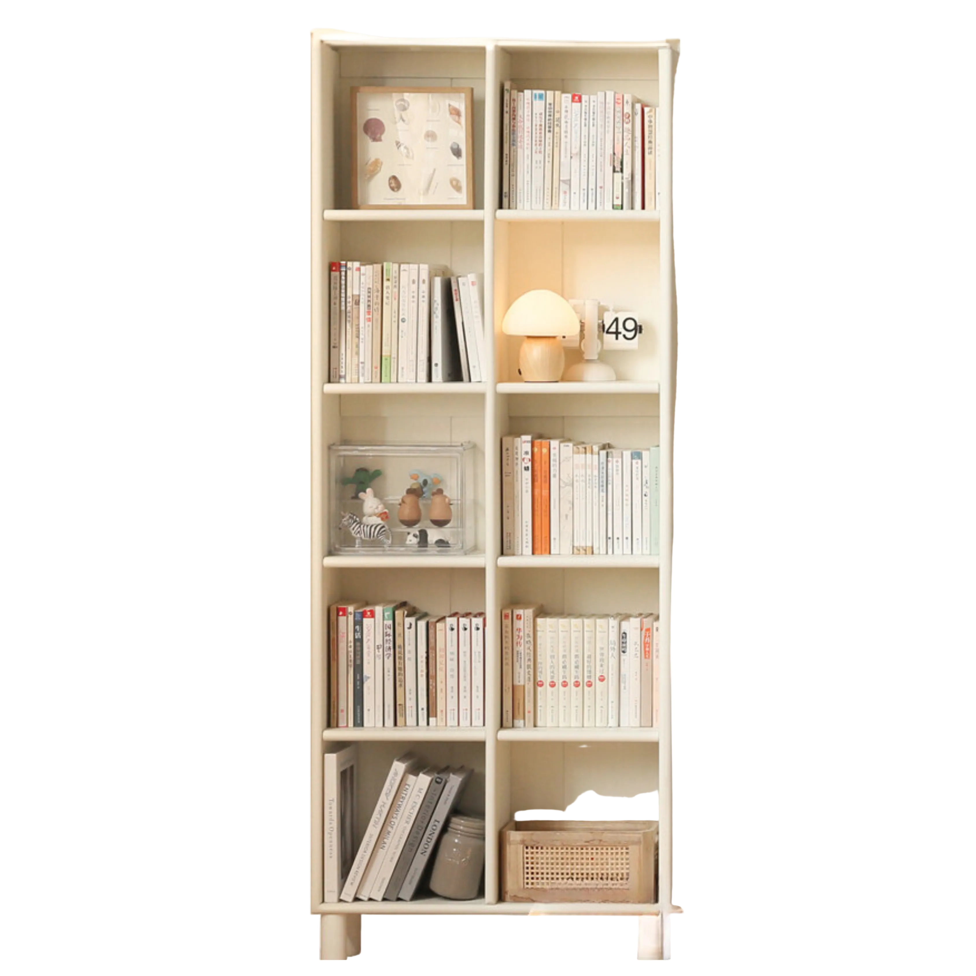 Tulipwood , Solid RubberWood Bookcase Free Combination Cream Style