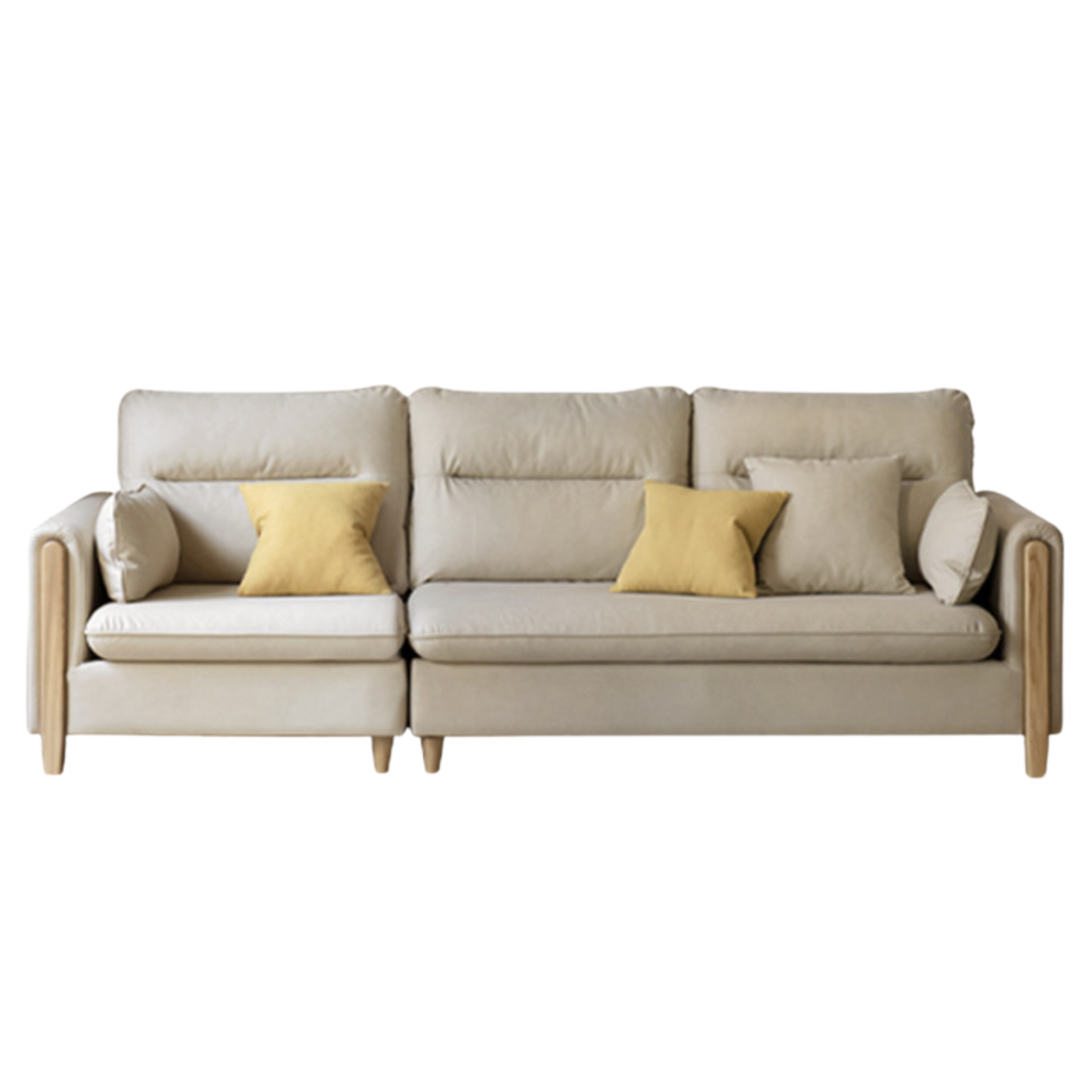 Oak Solid Wood Luxury Fabric Sofa.