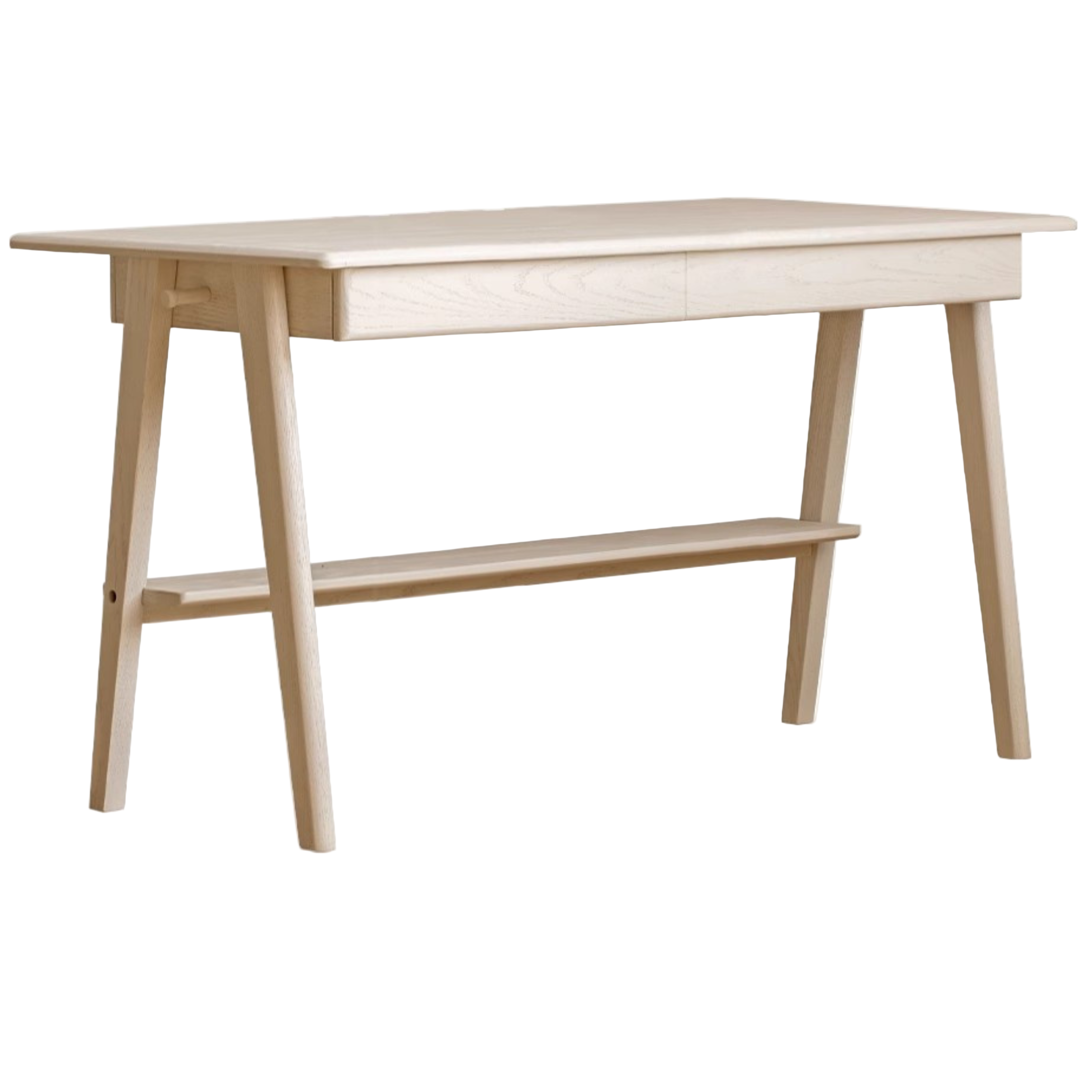 Oak, Solid Rubberwood Cream Wind Office Desk