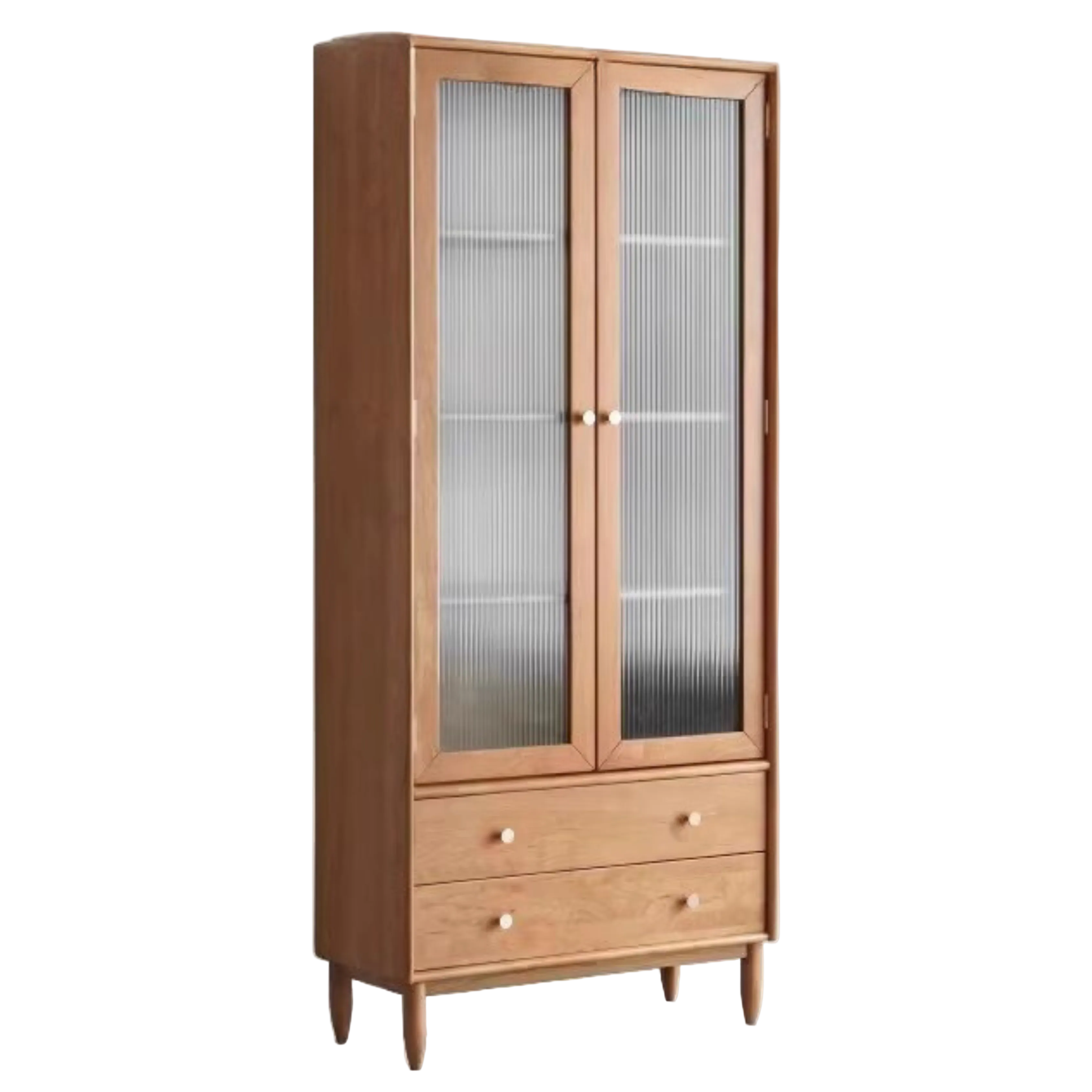 Cherry Solid Wood Bookcase Nordic Modern Cabinet Office Bookshelf