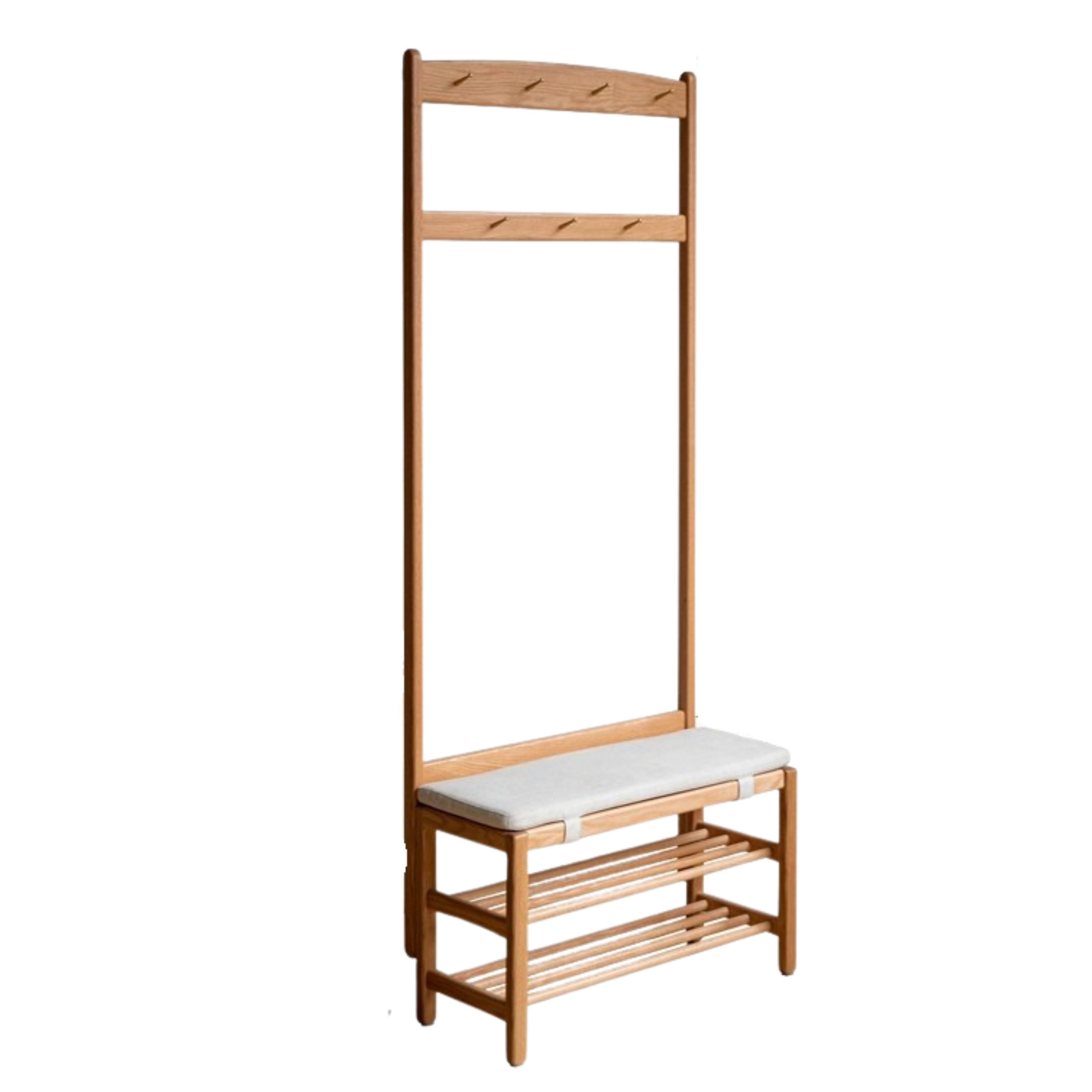 Oak, Beech Solid Wood Shoe Stool Hanger Entrance Partition