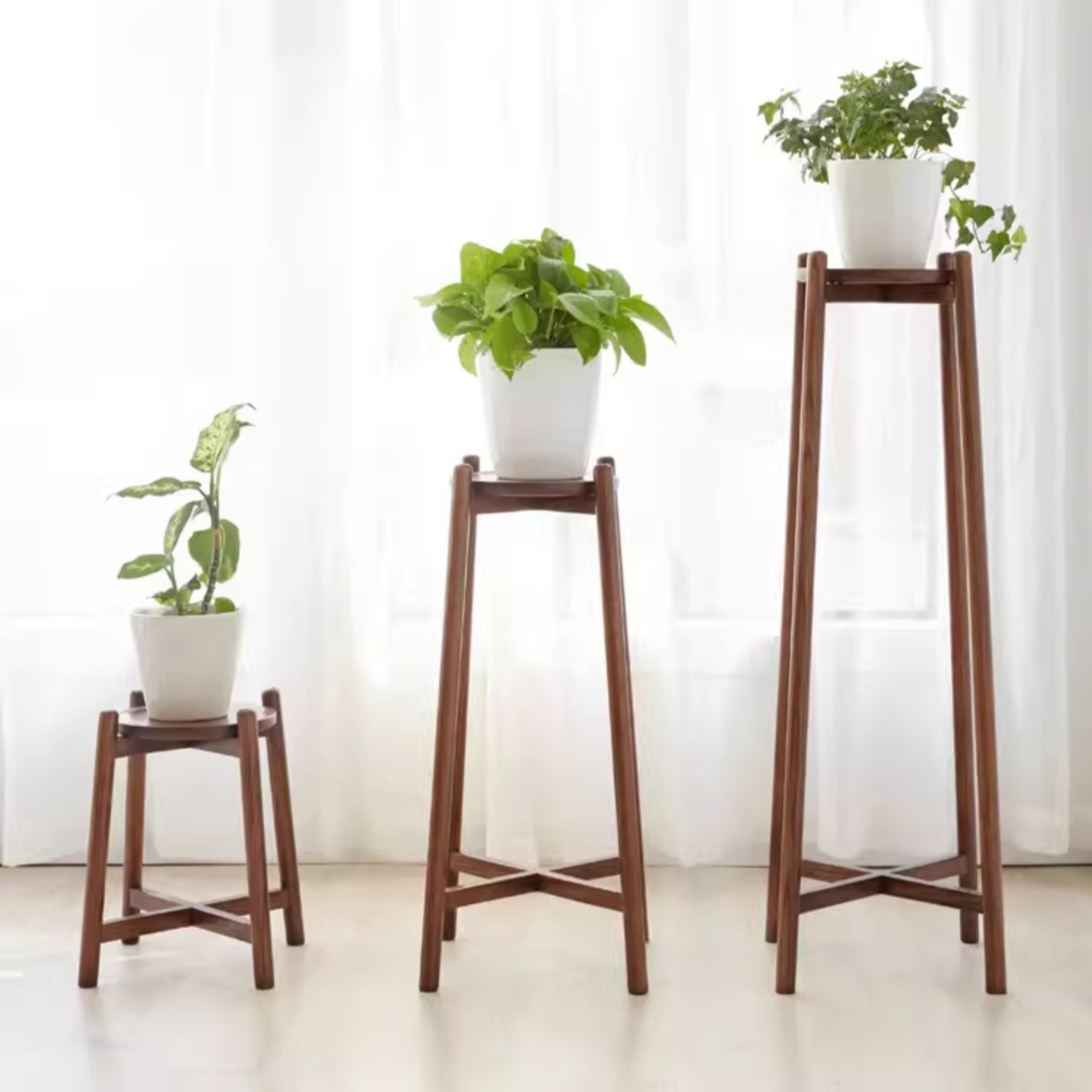 Oak solid wood Floor-Standing Plant Stand