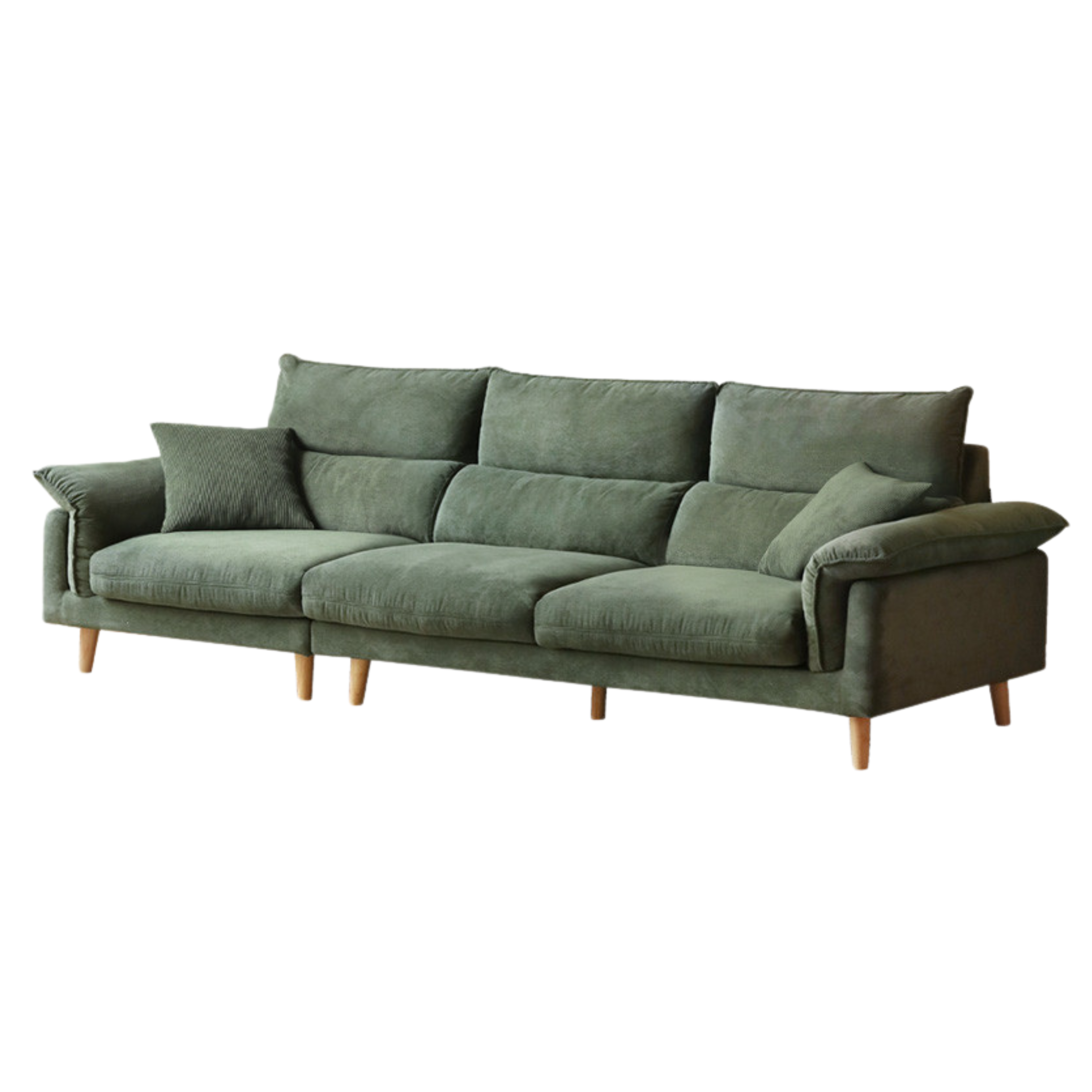 Fabric, Leather Modern White Down Sofa.