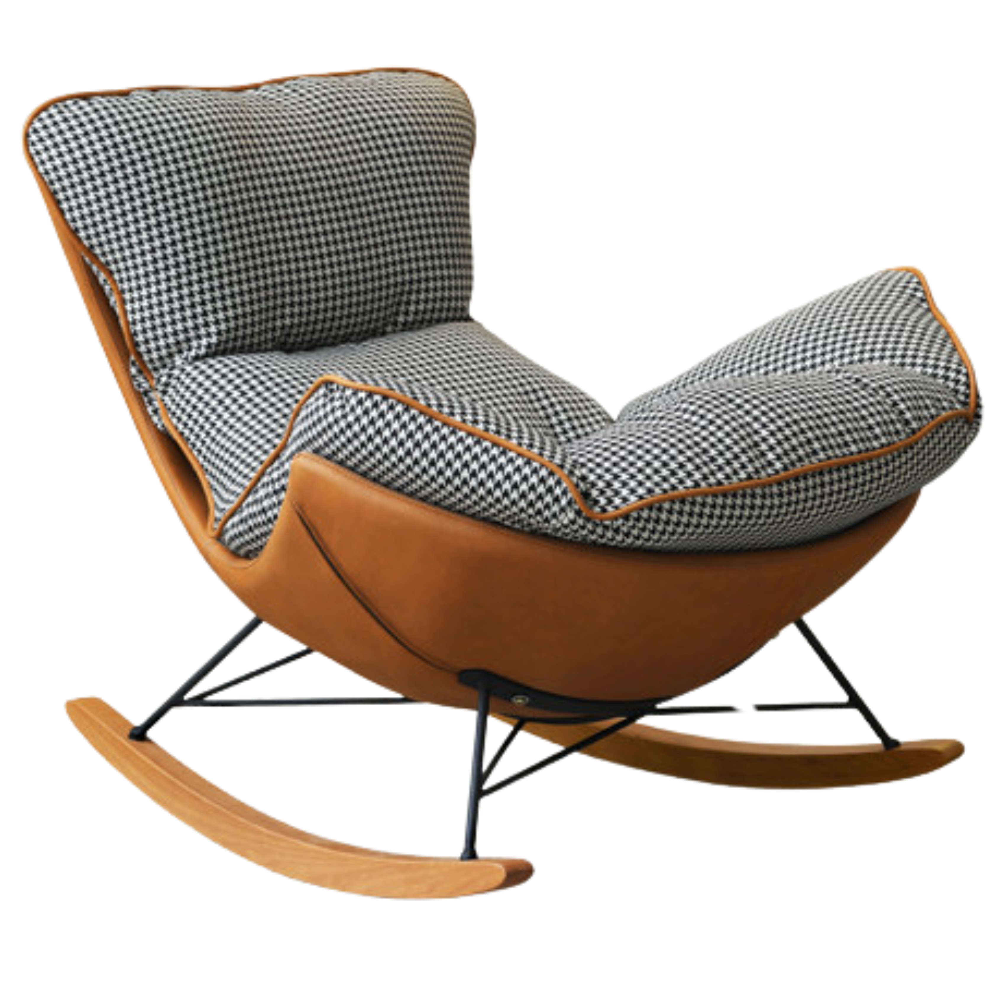 Beech Solid Wood Light Luxurious Lazy Rocking Leisure Down Fabric )