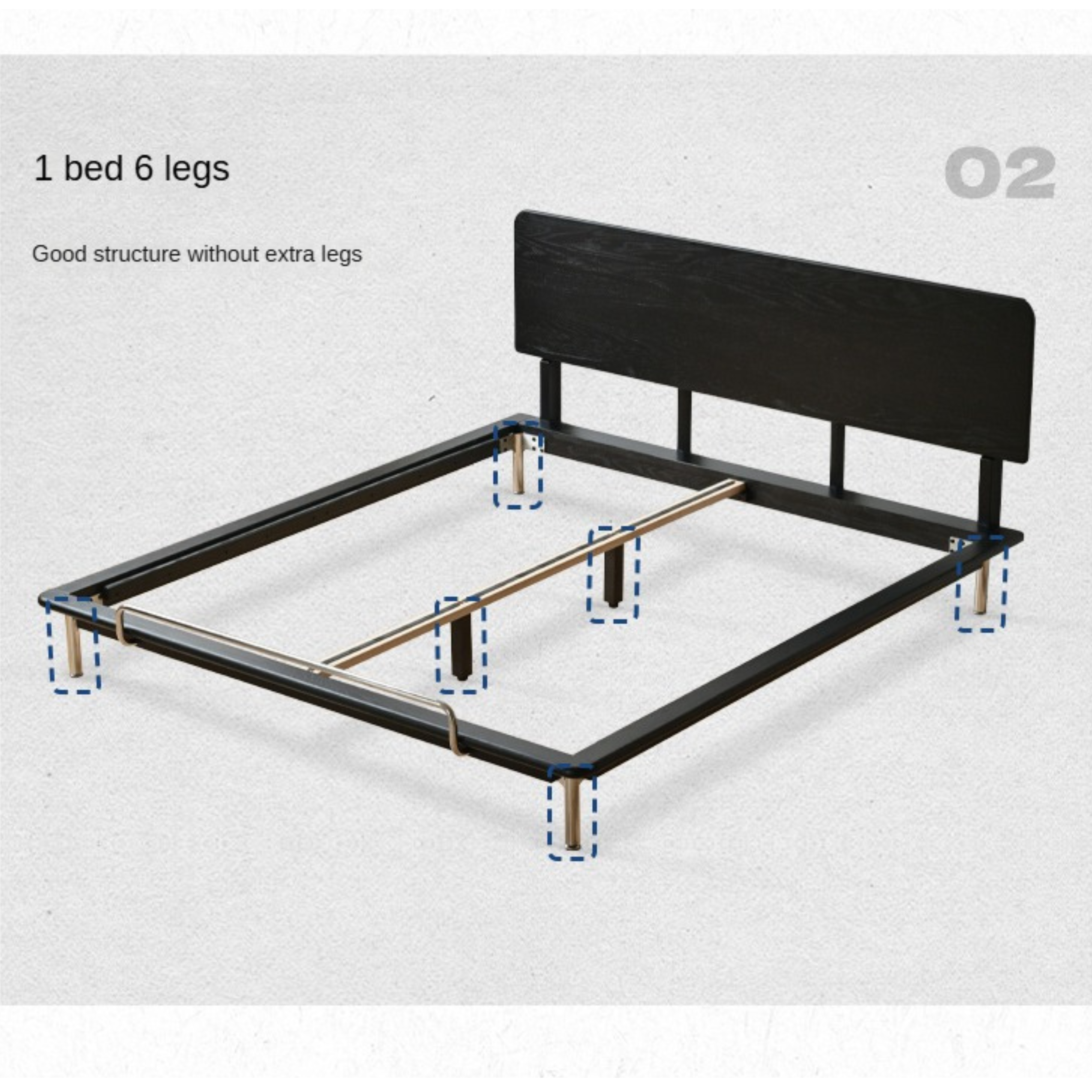 Ash, Oak Solid Wood Bed Minimalist
