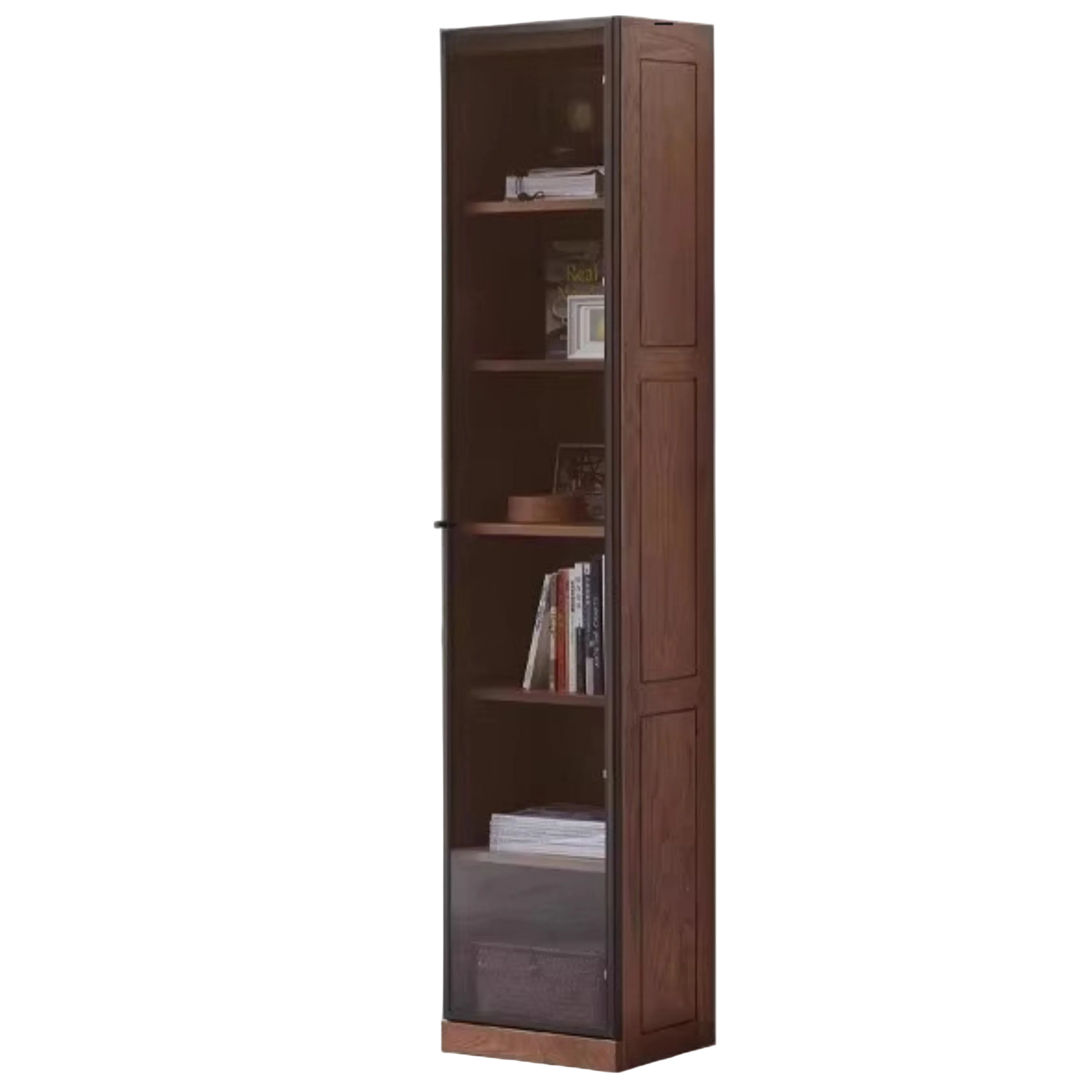 Oak, Solid Rubberwood Modern Bookcase Storage