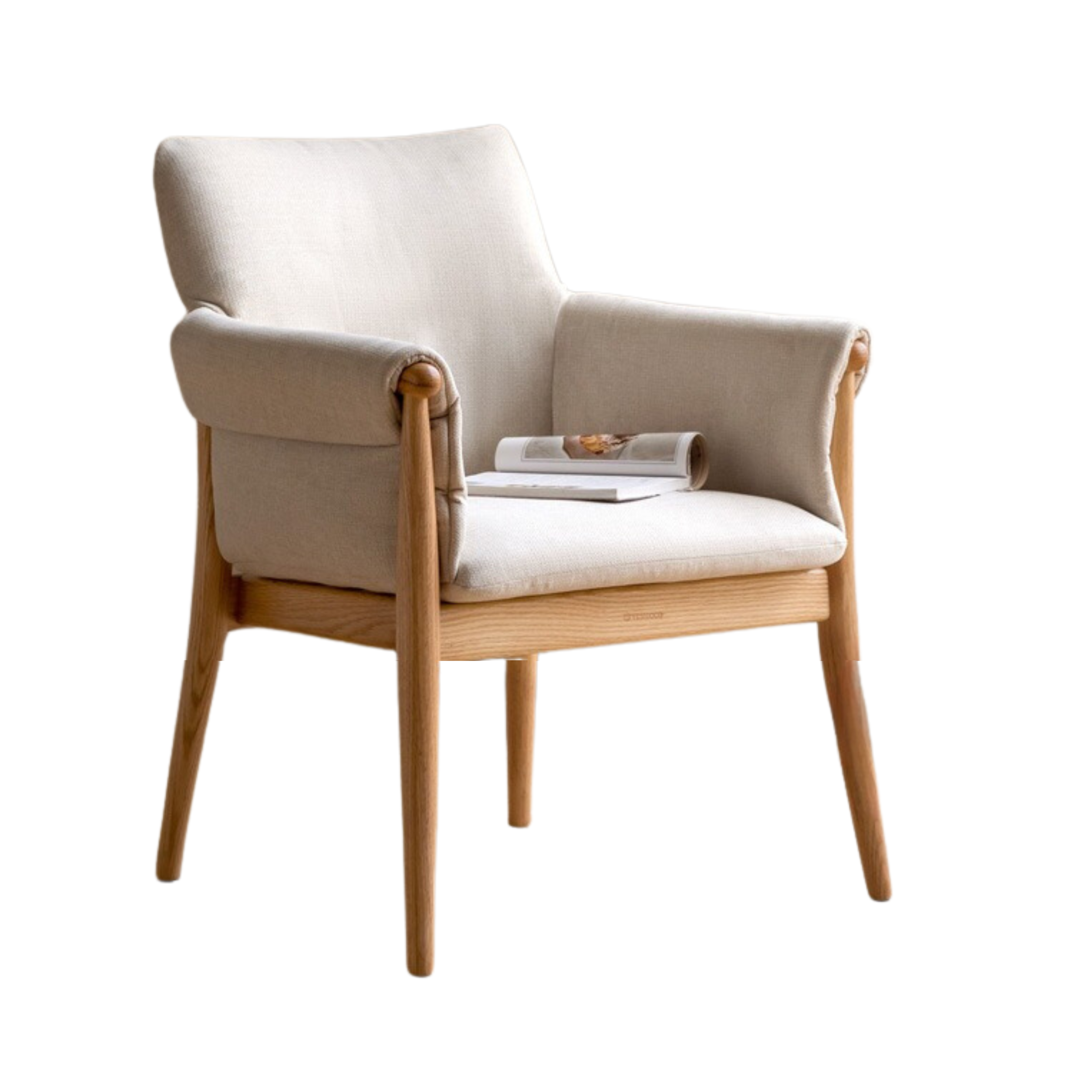 Oak Solid Wood Book Chair Simple Study Soft Back