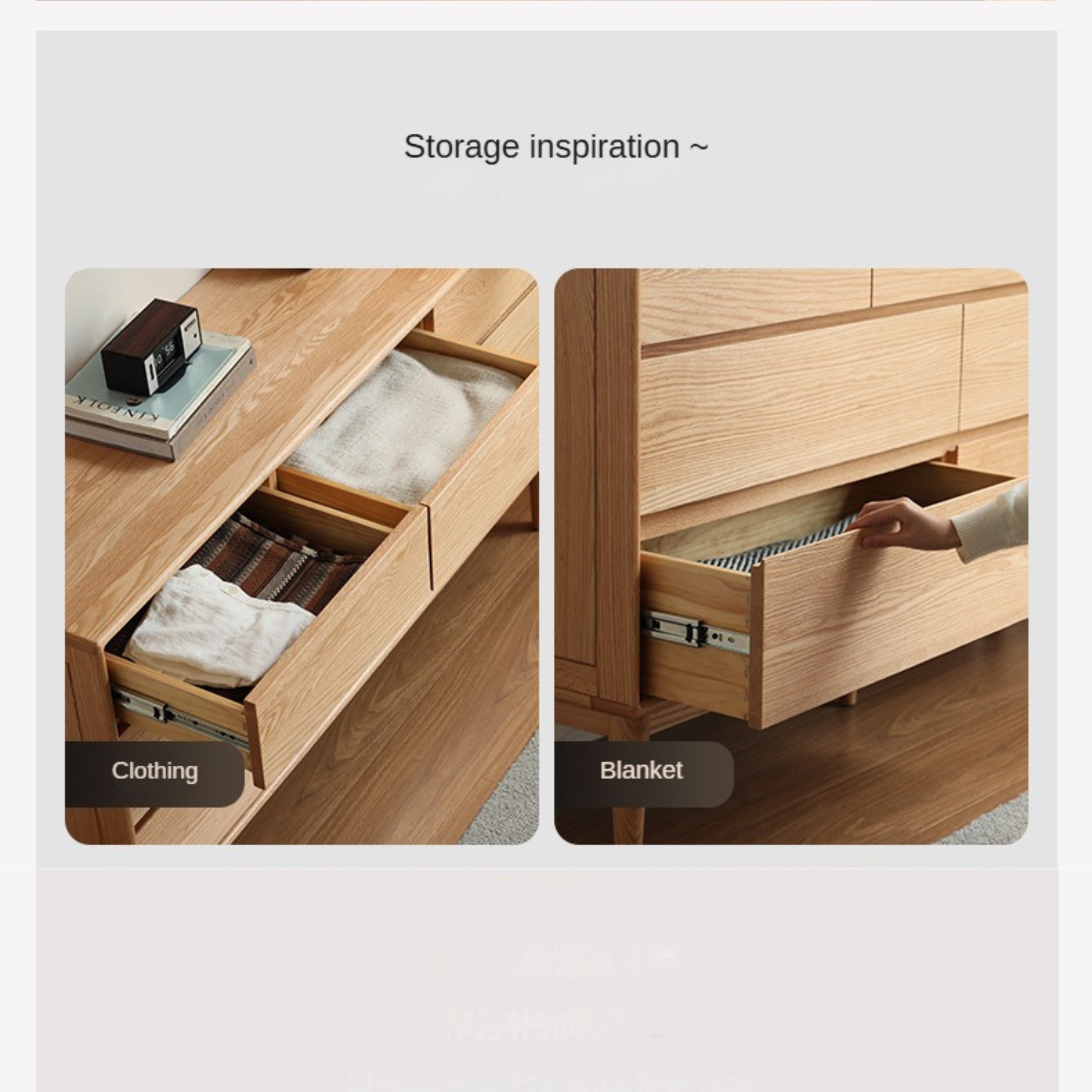 Oak Solid Wood Small Chest of Drawers