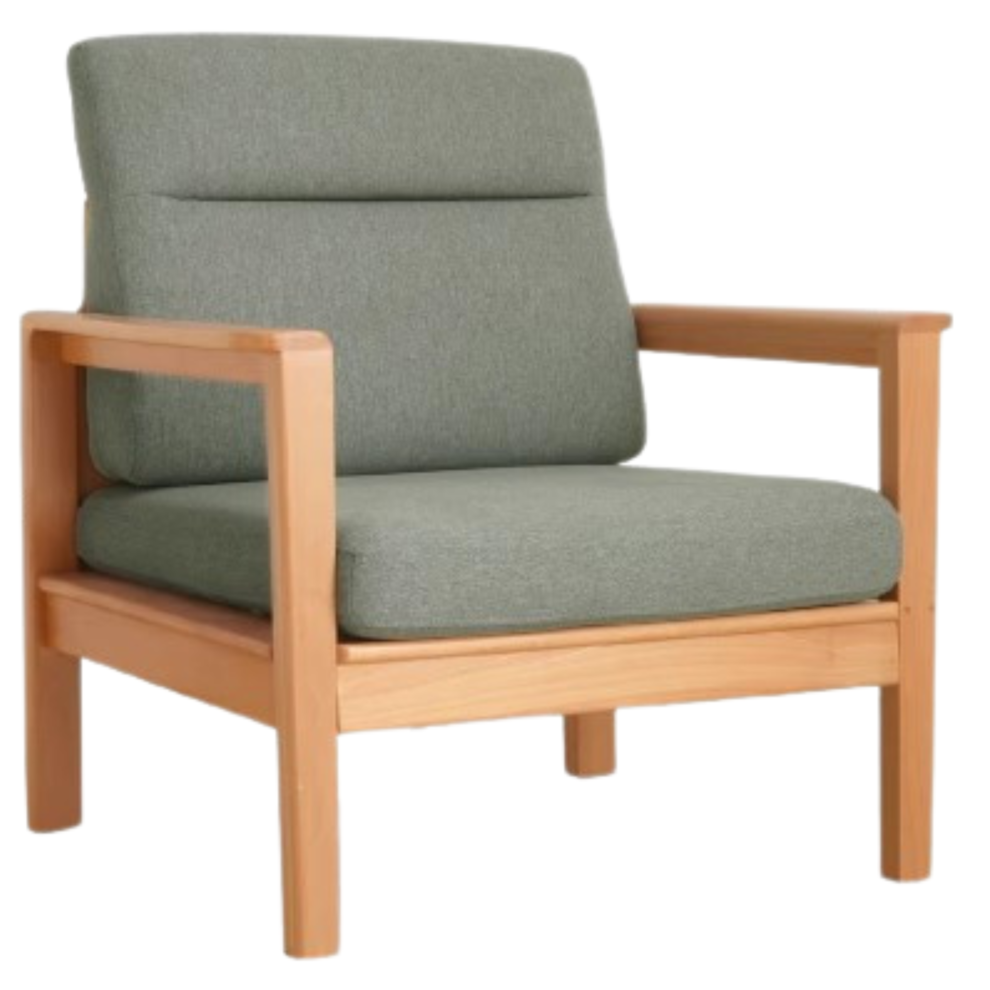 Beech Solid Wood Armchair Modern Minimalist)