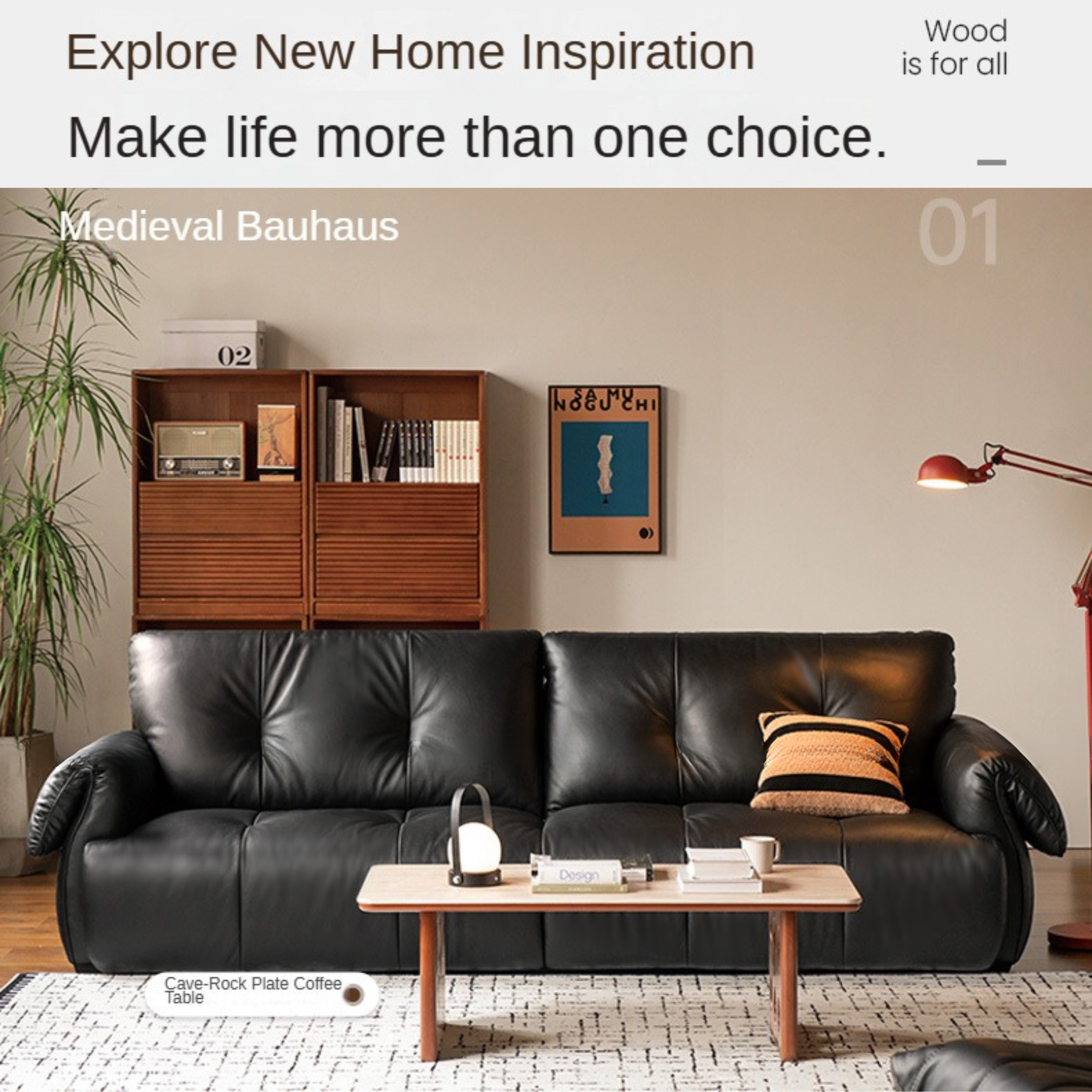 Top Layer Cowhide Leather Straight Sofa,
