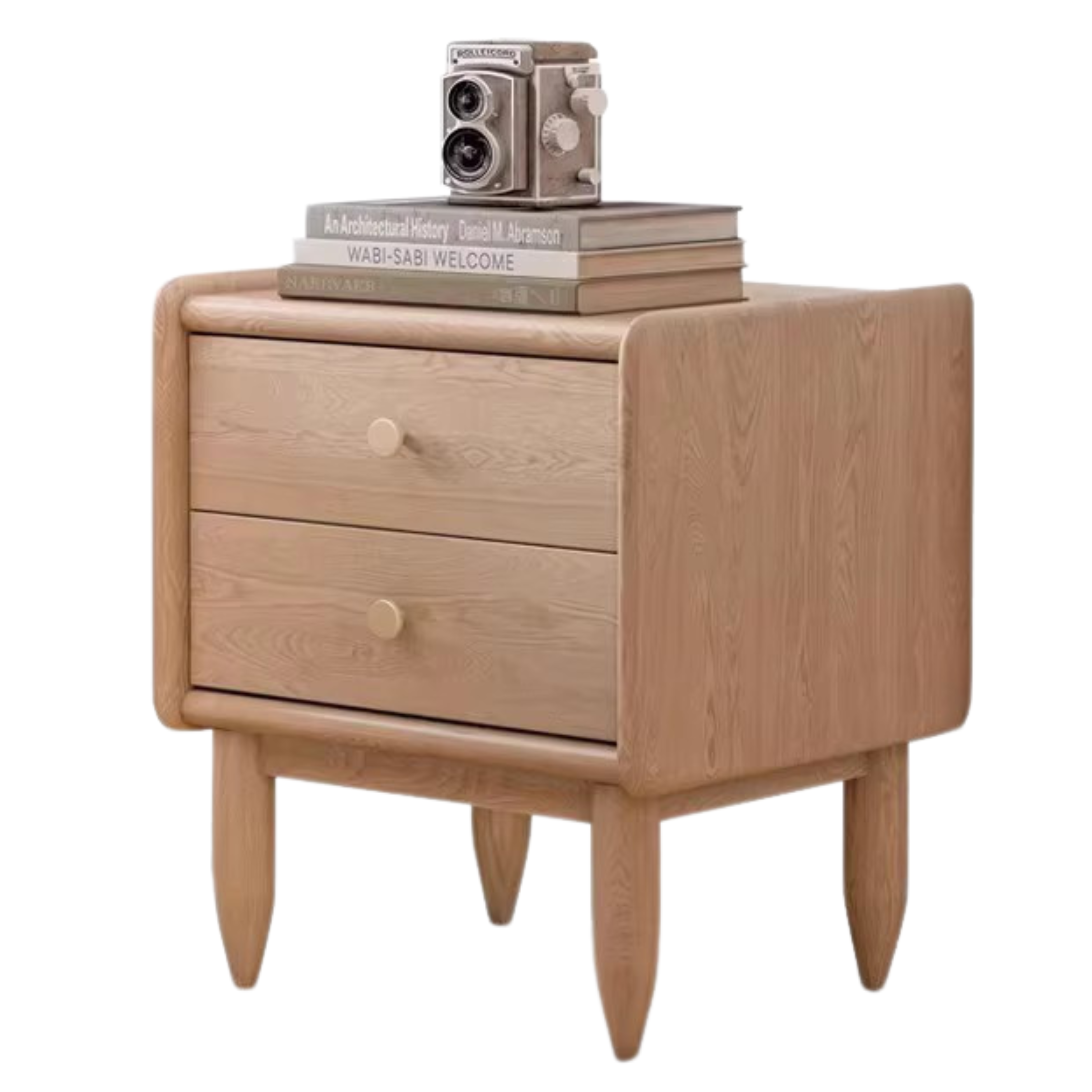 Ash, Cherry Solid Wood Nightstand.
