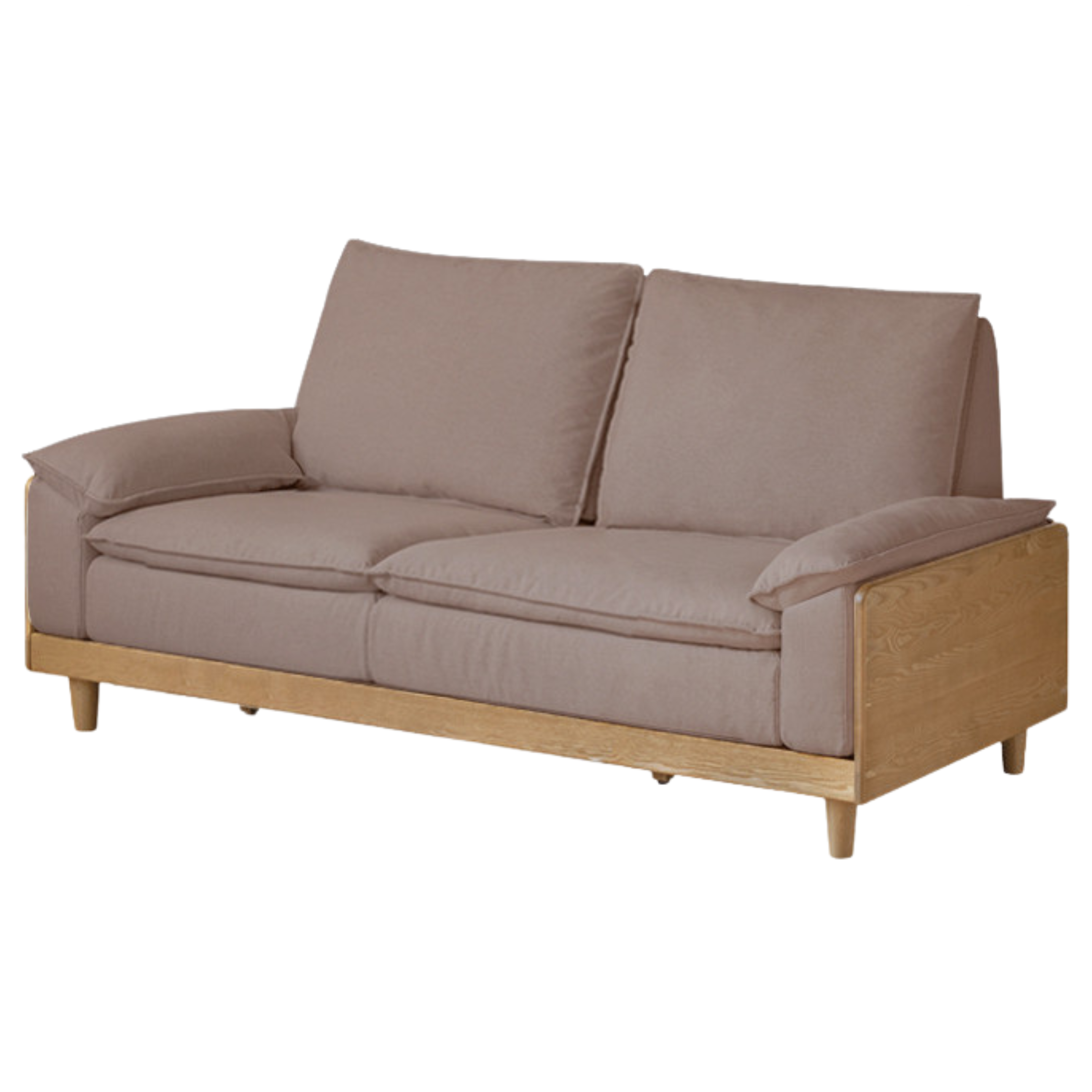 Ash Solid Wood Straight Sofa Modern.