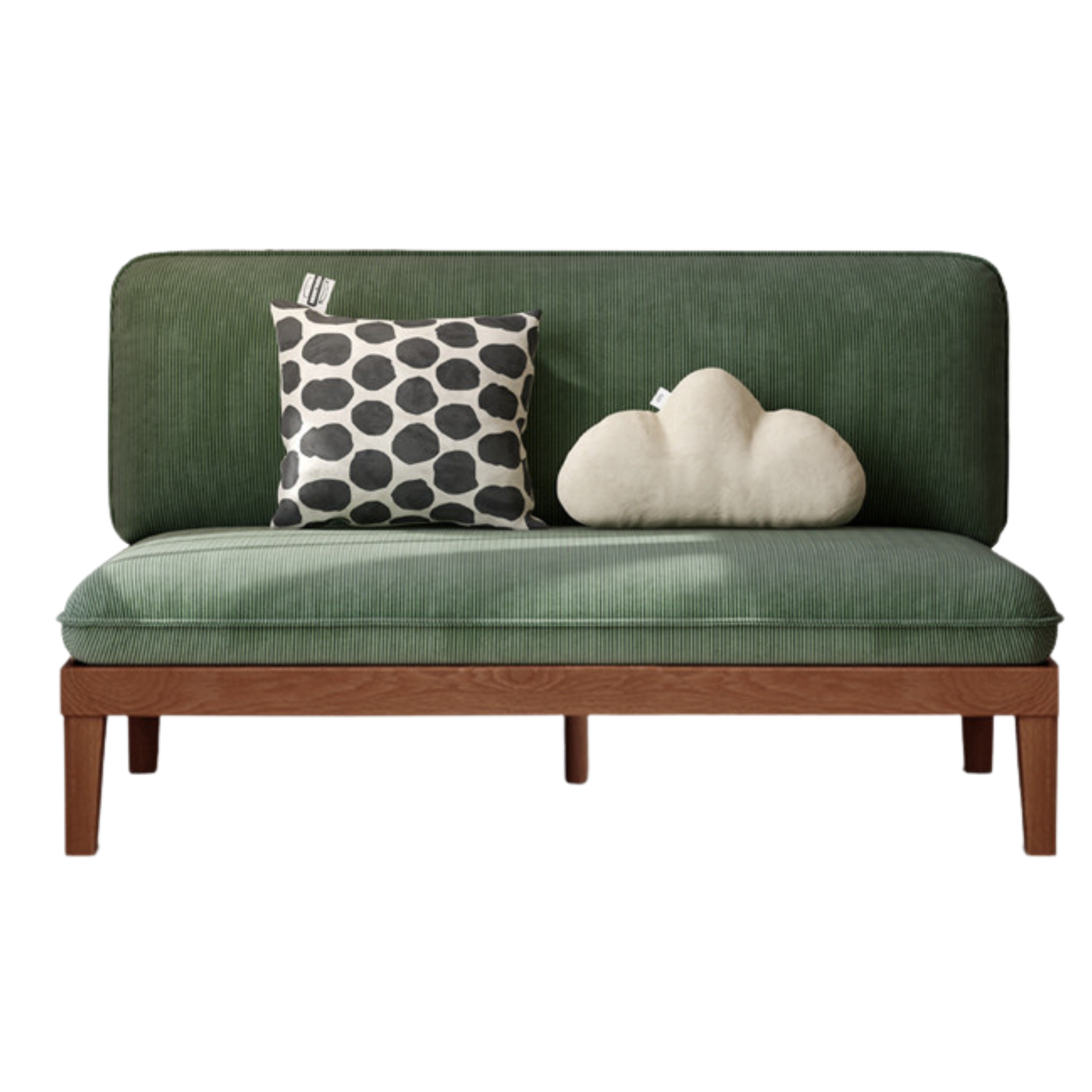 Oak Solid Wood Fabric Sofa.