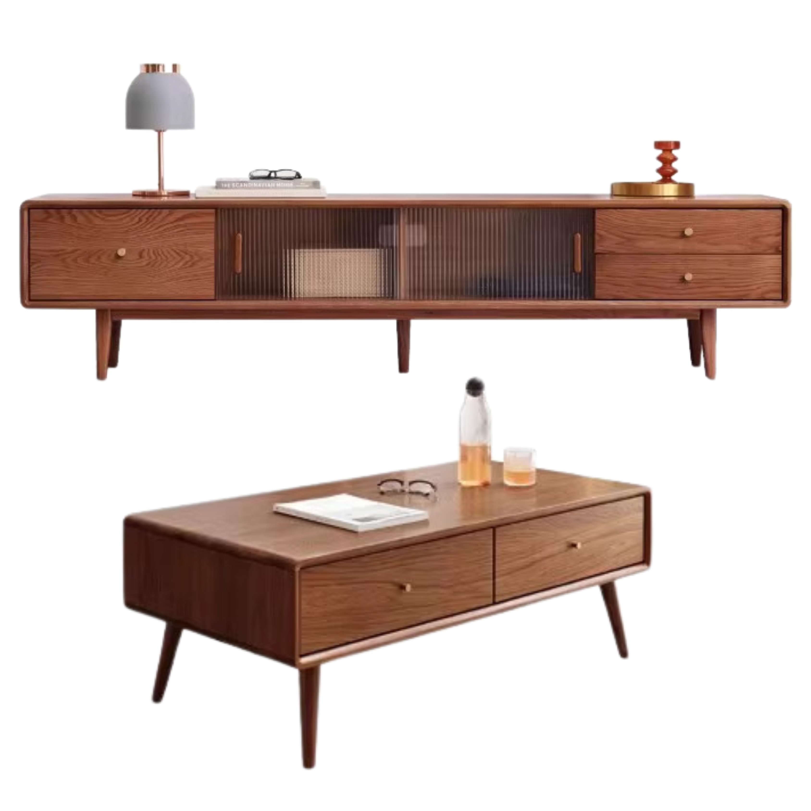 Oak, Beech Solid Wood, Solid RubberWood TV Stand