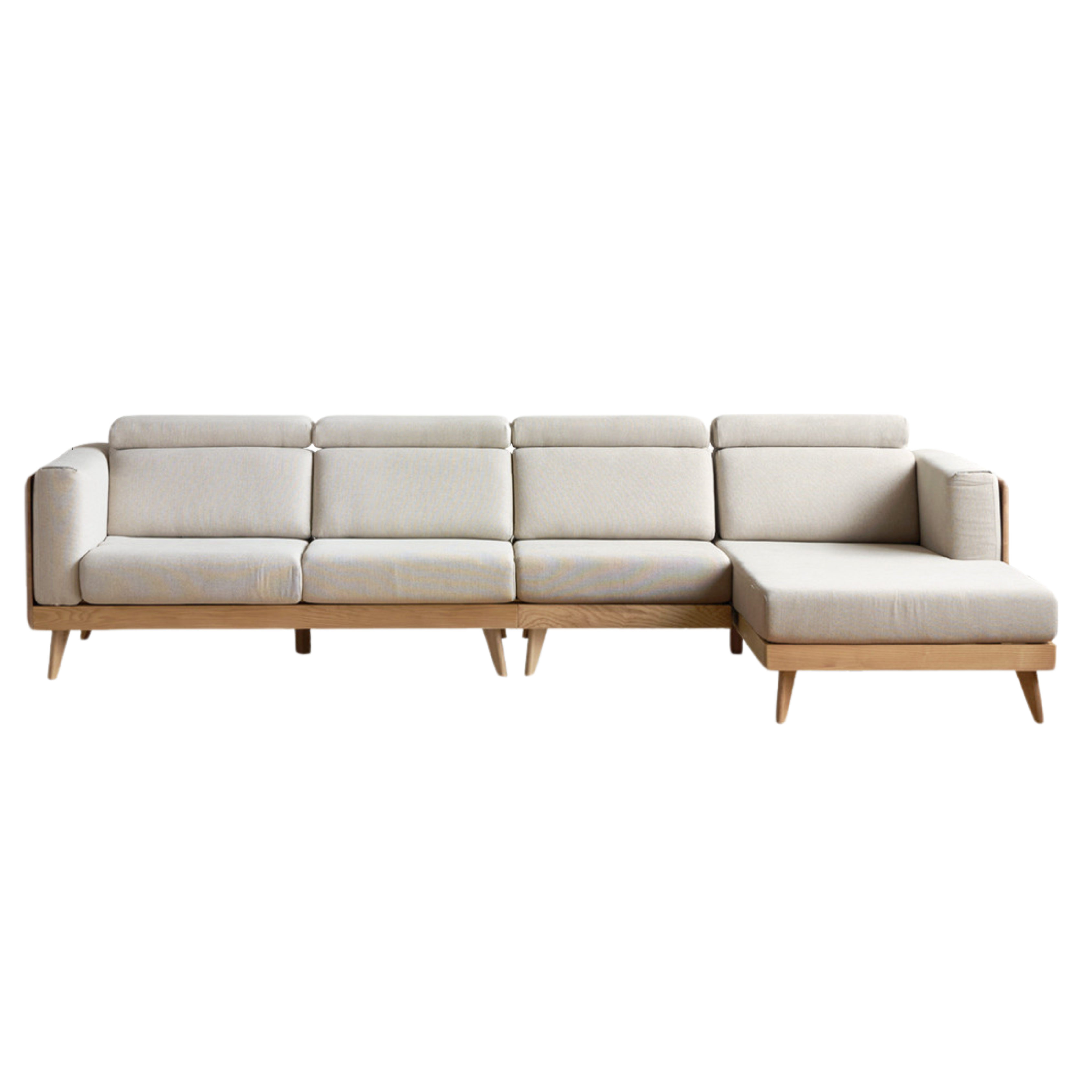 Oak, Ash Solid Wood Modern Fabric Sofa.