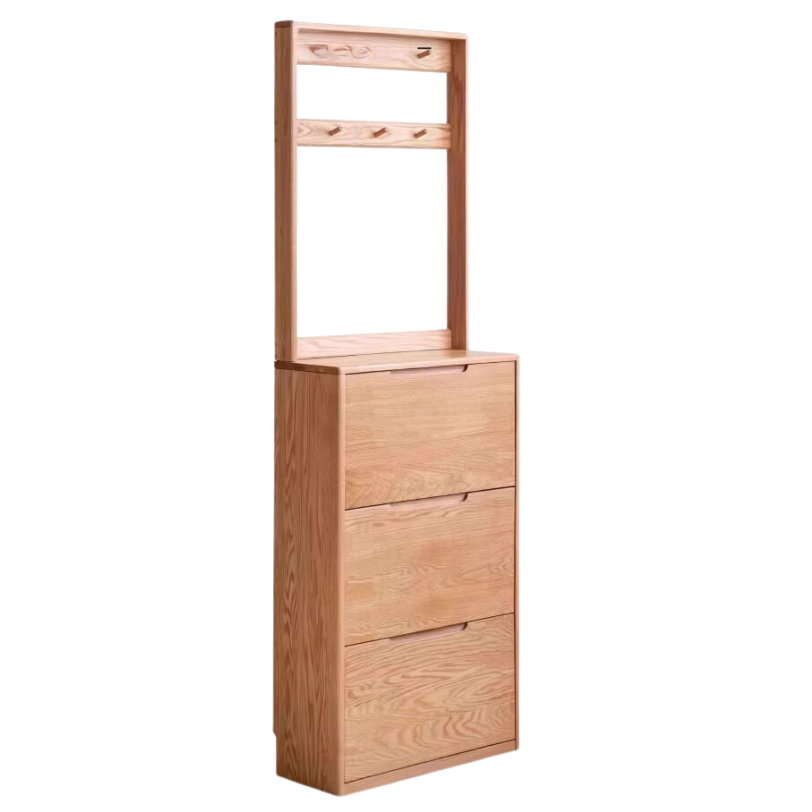 Oak, Poplar Solid Wood Ultra Thin Shoe Cabinet