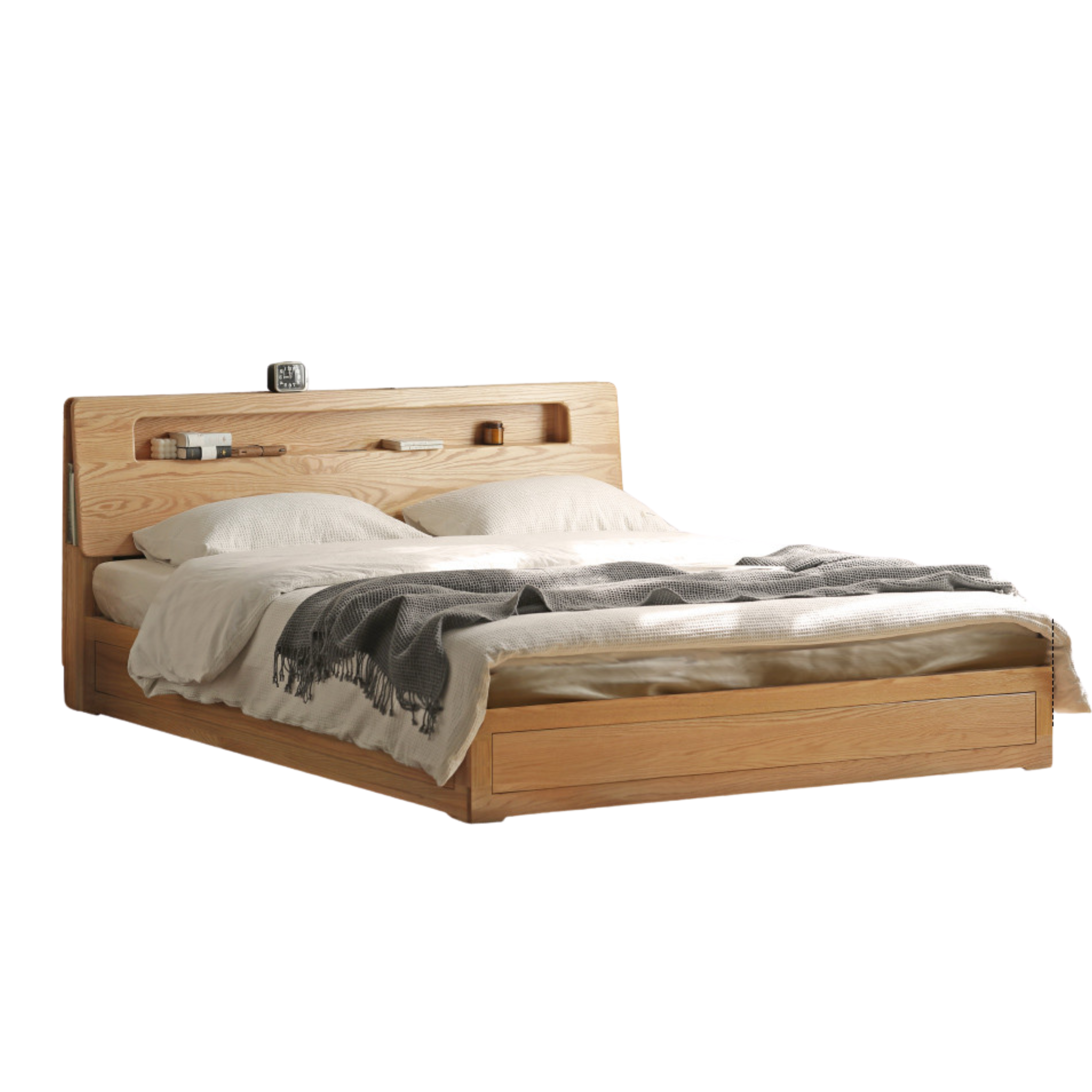 Oak Solid Wood Luminous Box Bed