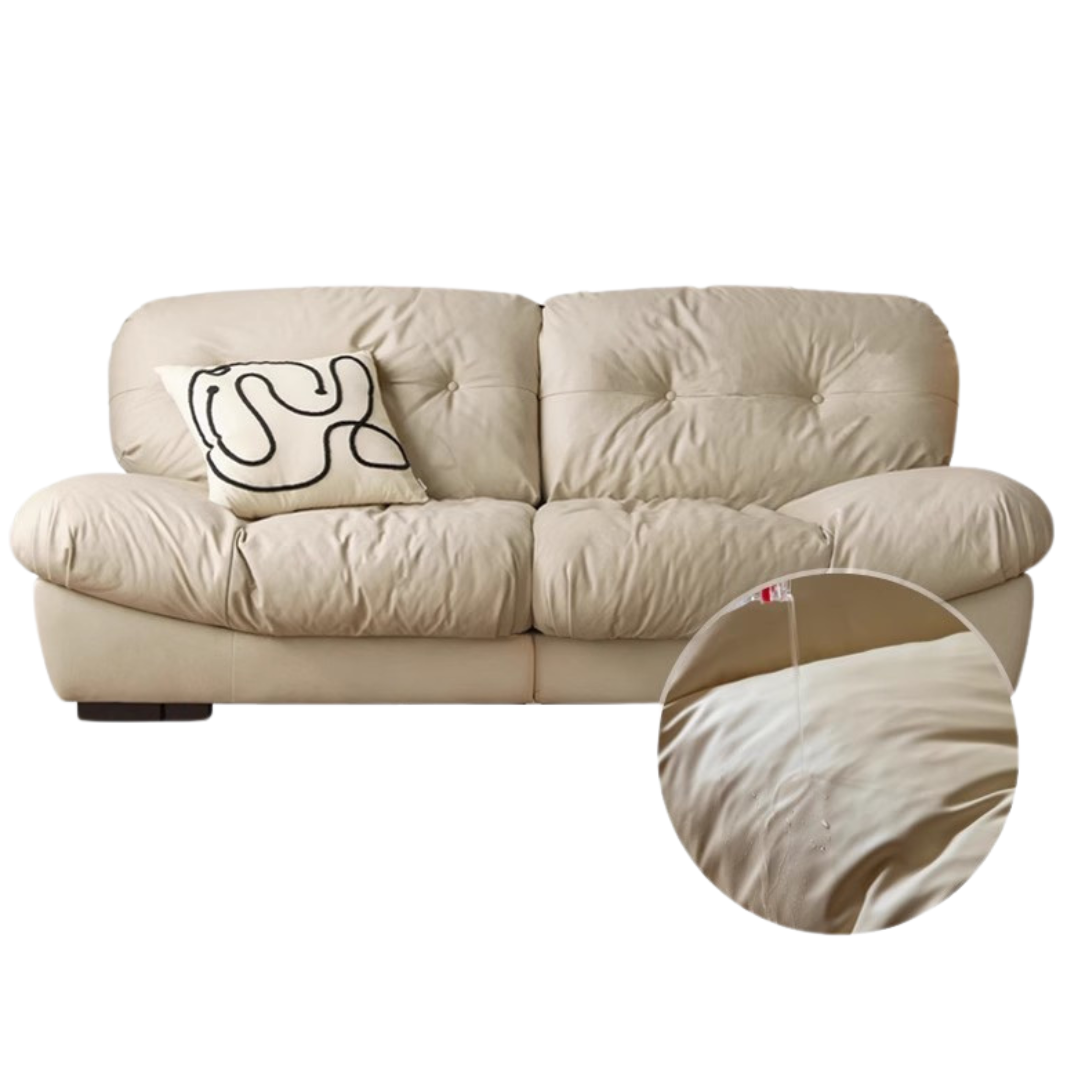 Fabric Italian Style Cloud Sofa With Russian Birch Wood Frame