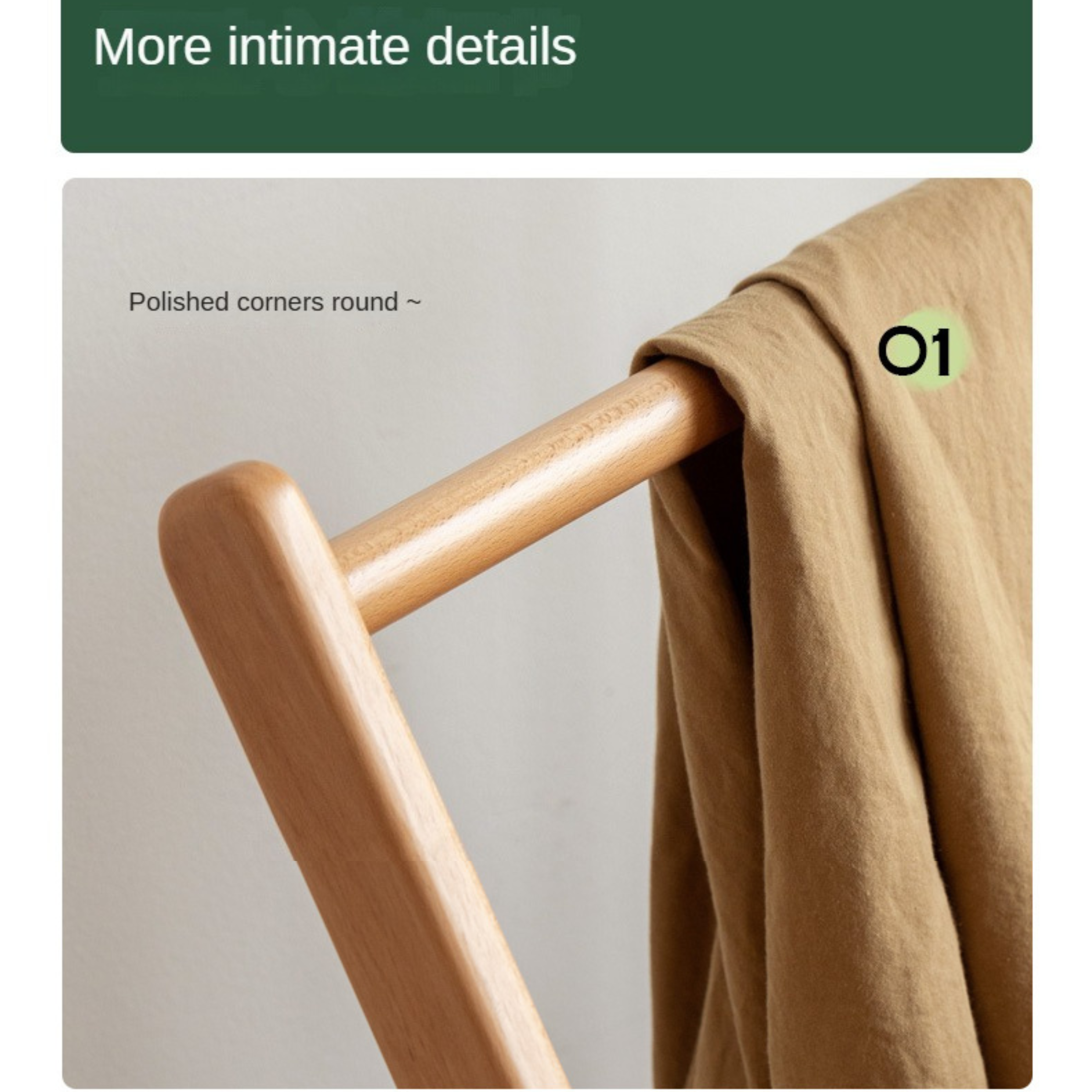 Beech solid wood clothes hanger