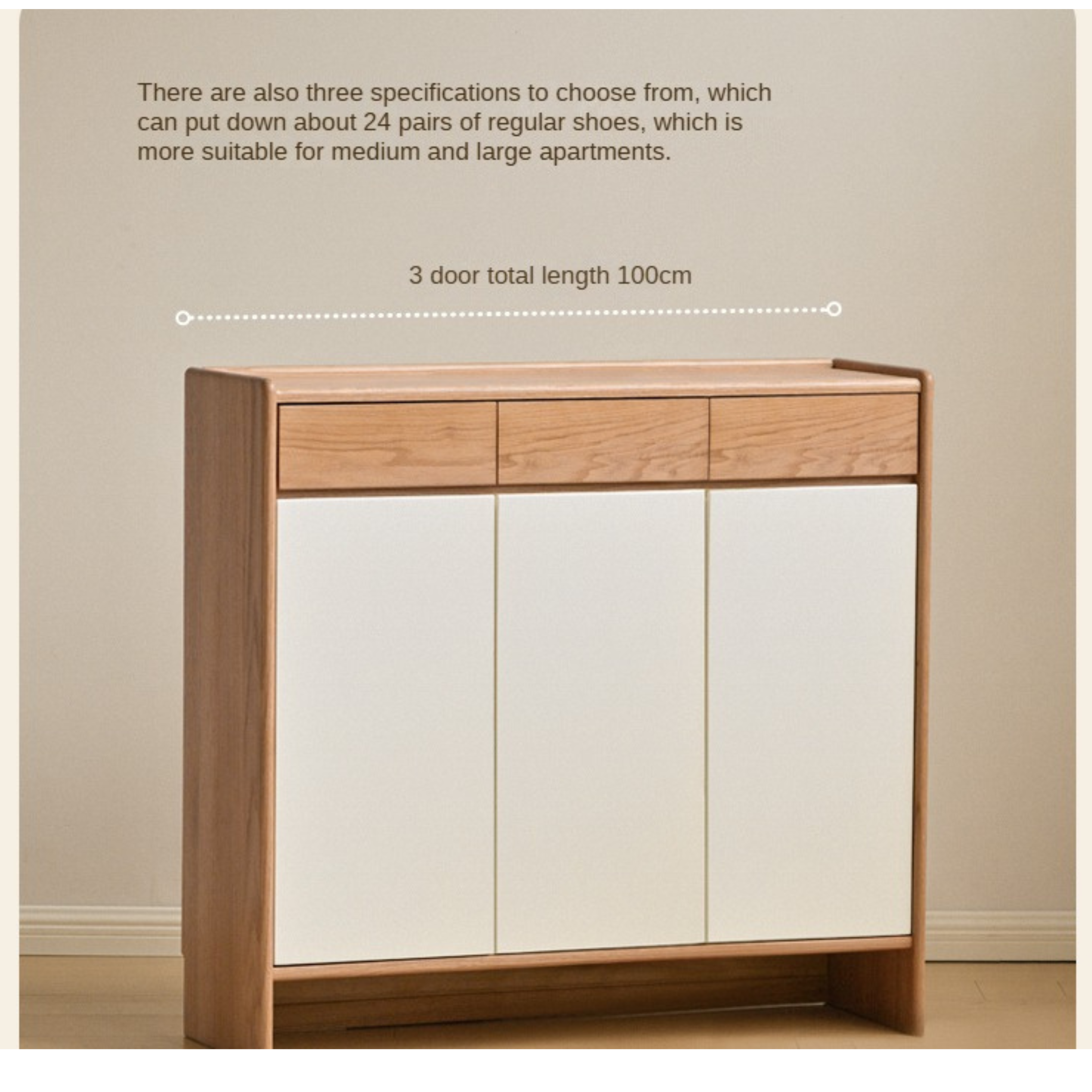 Beech Solid Wood Multi-Colored Shoe Cabinet